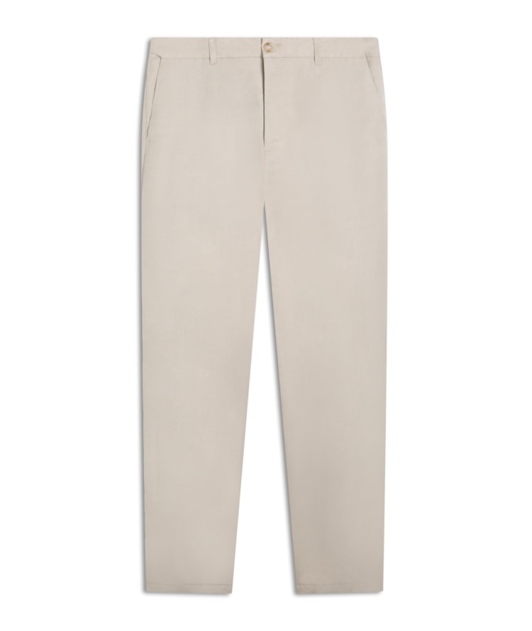 Calça Chino Trapezio Linho Blend Bege