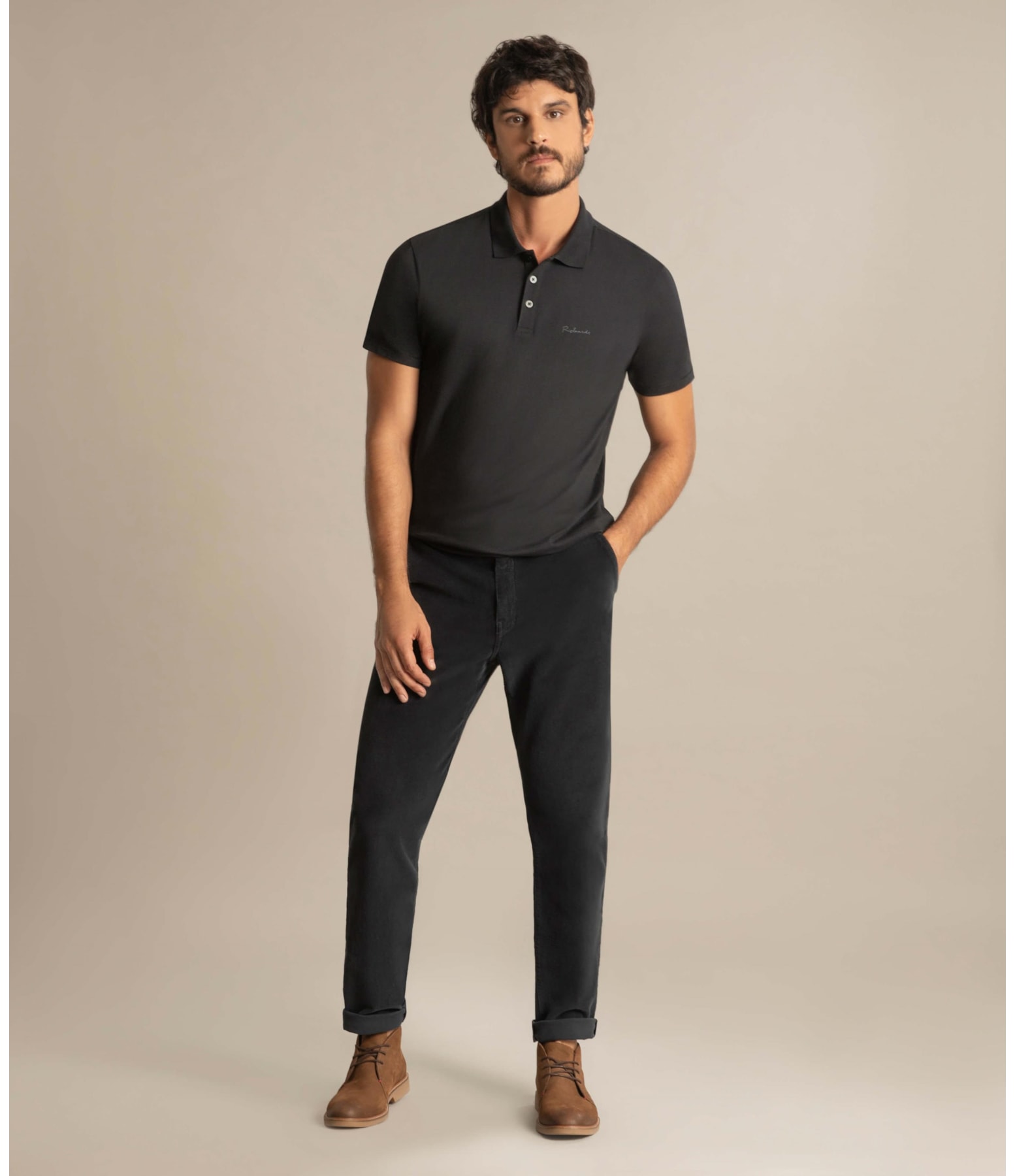 Calça Chino Veludo Midnight Blue