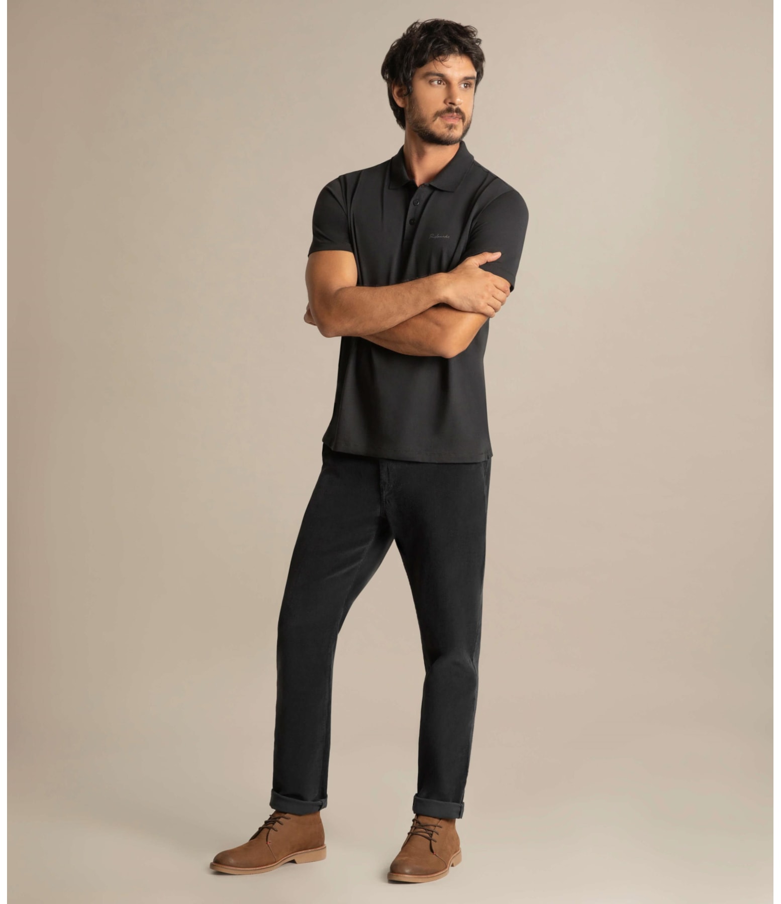 Calça Chino Veludo Midnight Blue