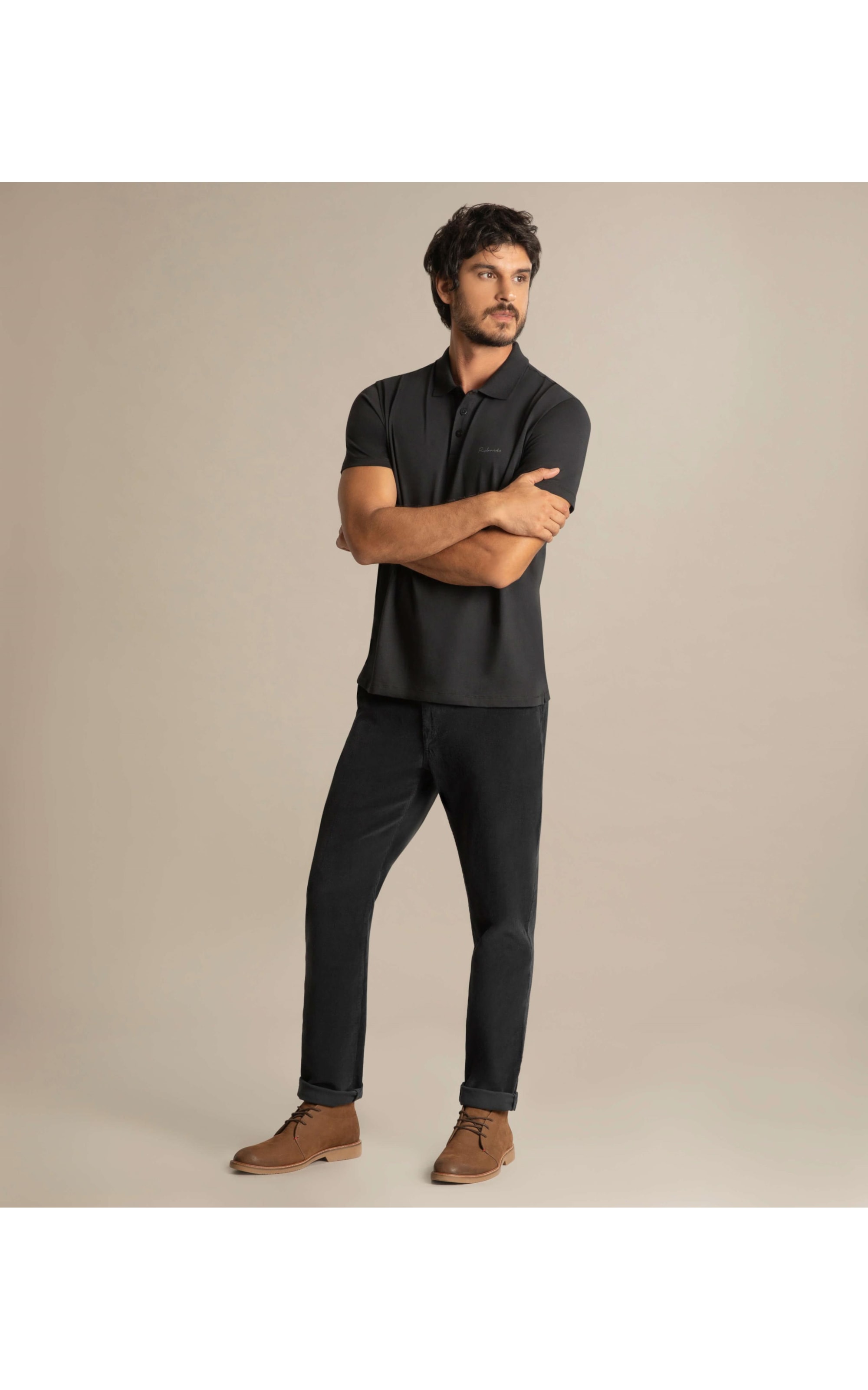 Calça Chino Veludo Midnight Blue
