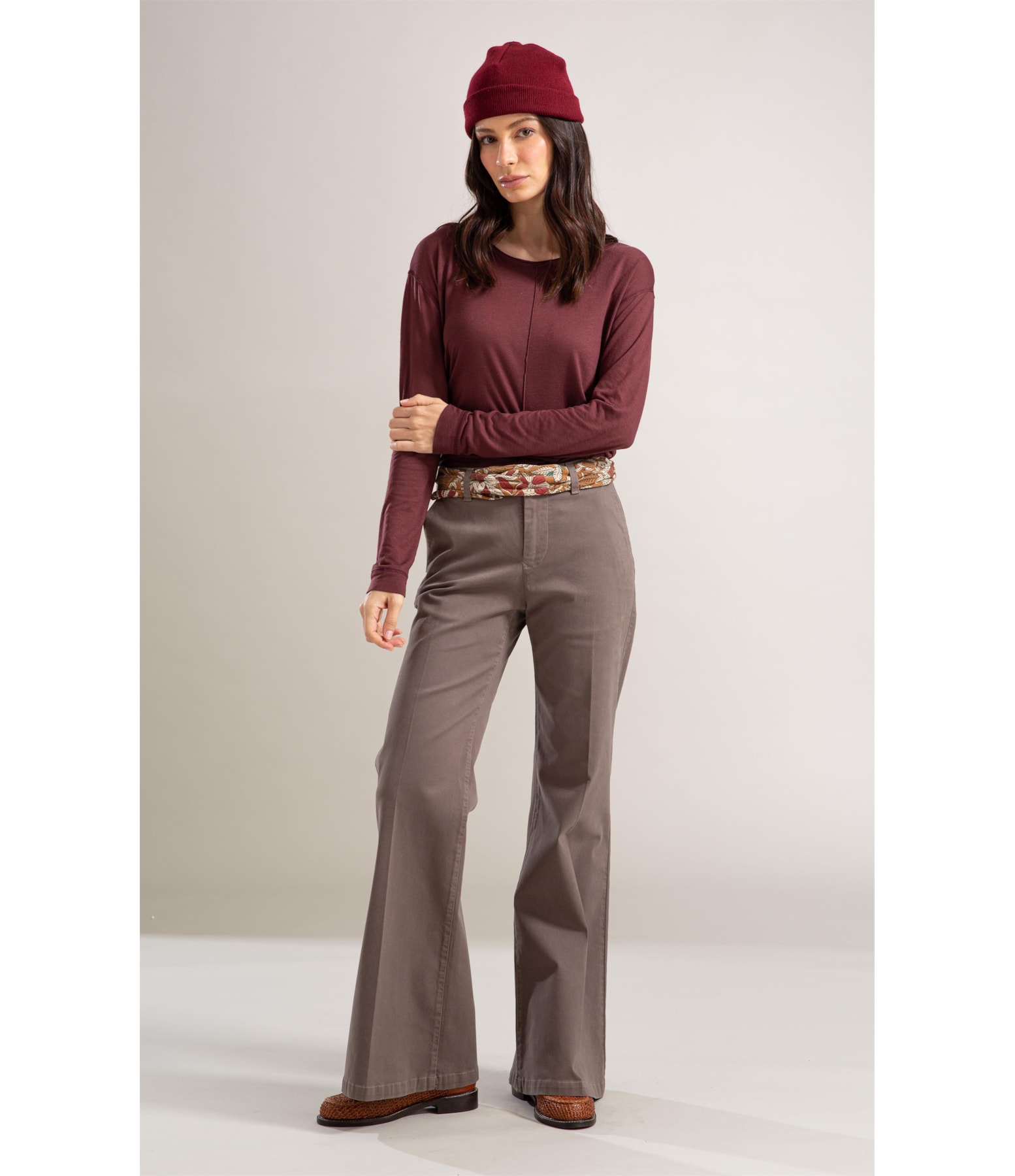Calça Chino Vmp Patte d Eph Castor