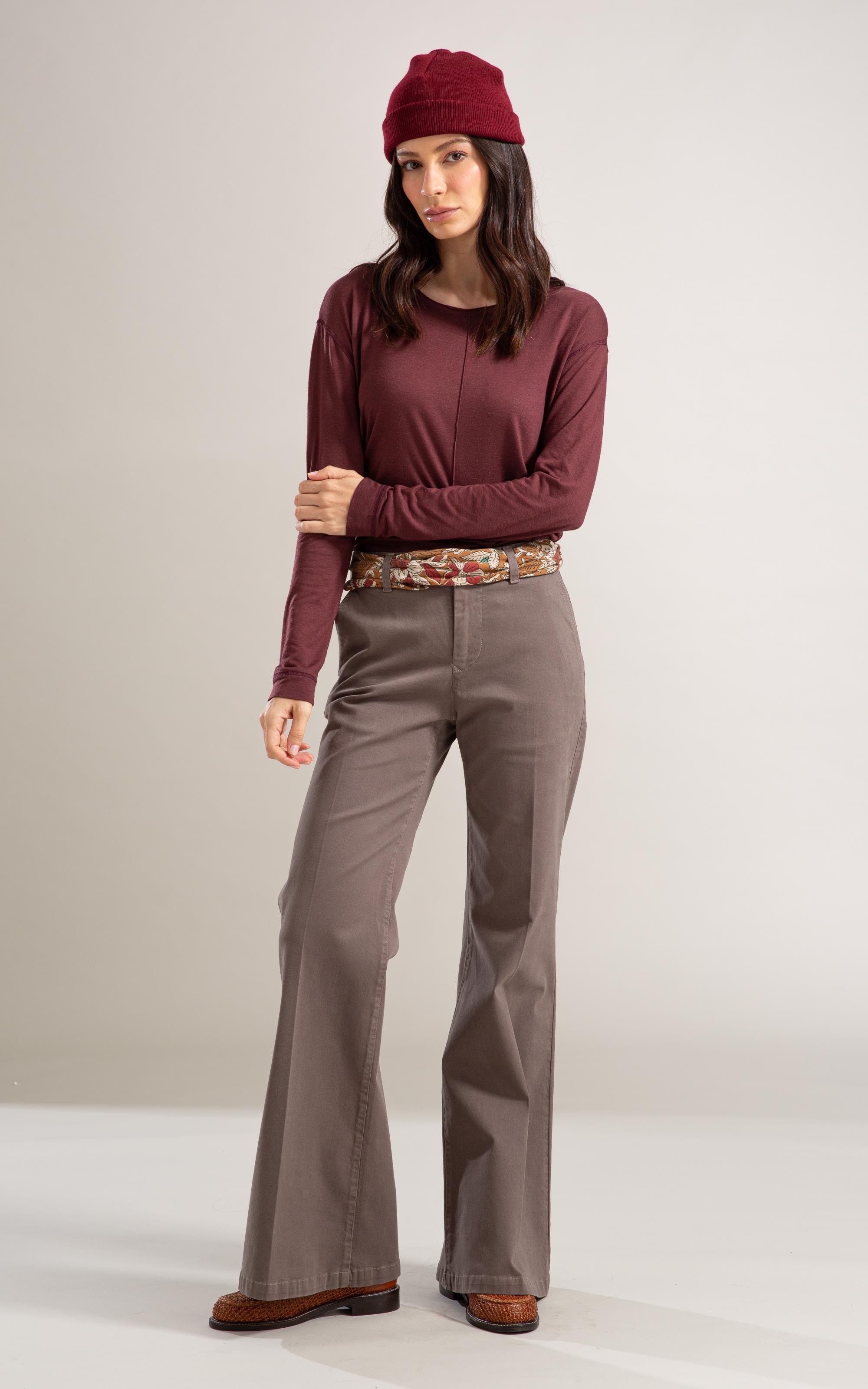 Calça Chino Vmp Patte d Eph Castor