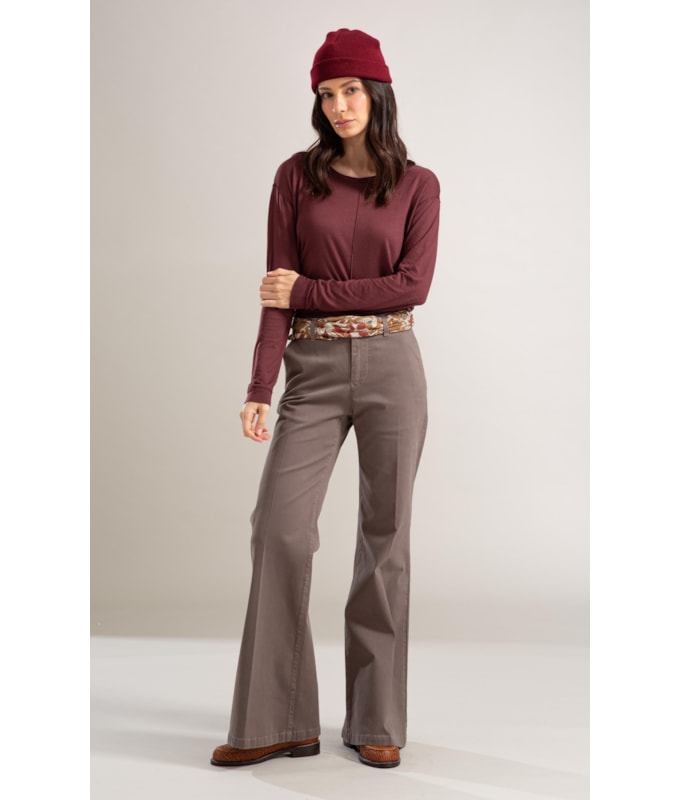 Calça Chino Vmp Patte d Eph Castor