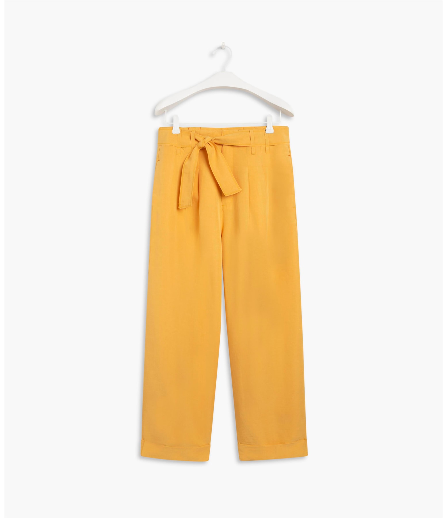 Calça Chloe Linho Blend Lisa Amarelo Limão