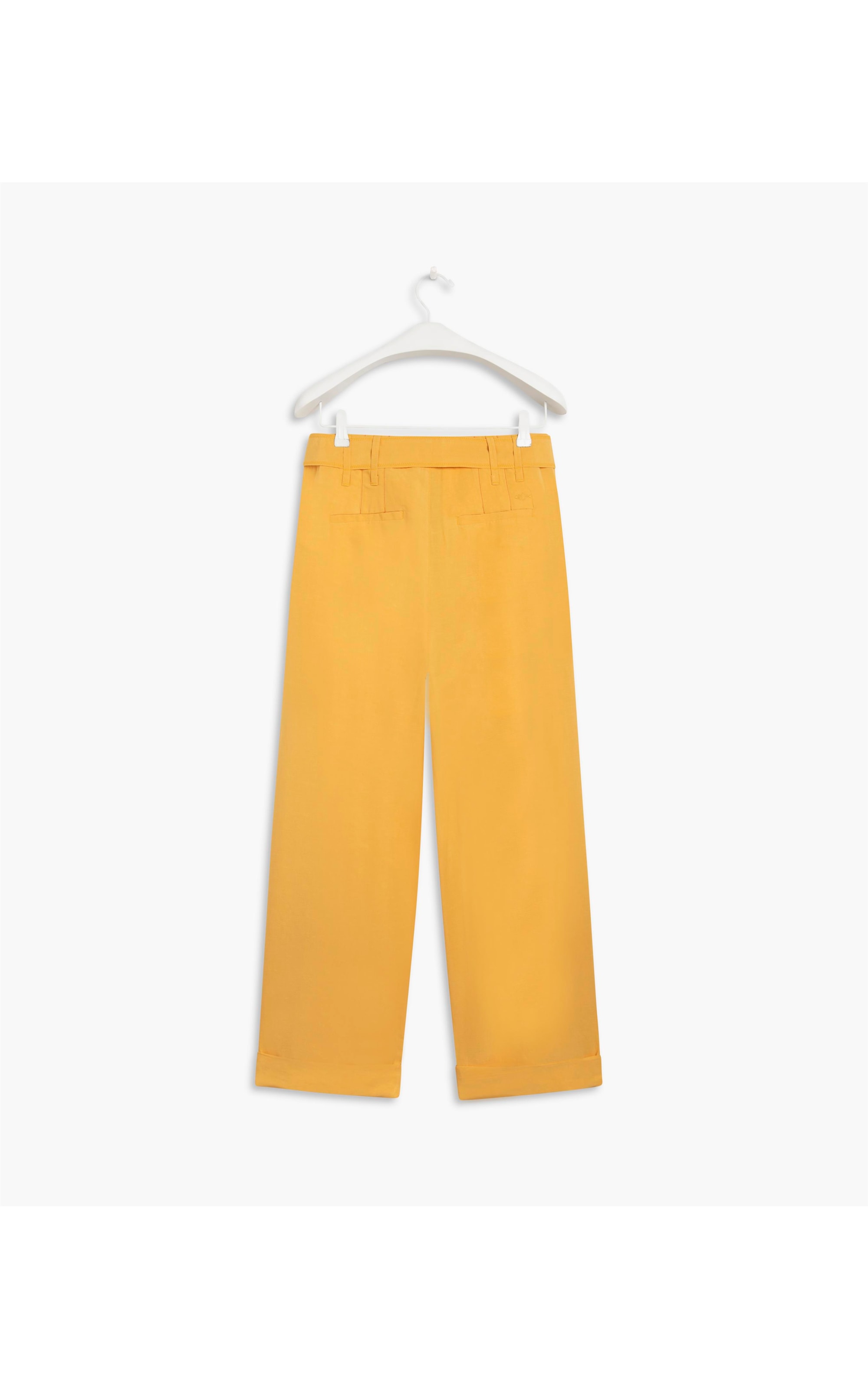Calça Chloe Linho Blend Lisa Amarelo Limão