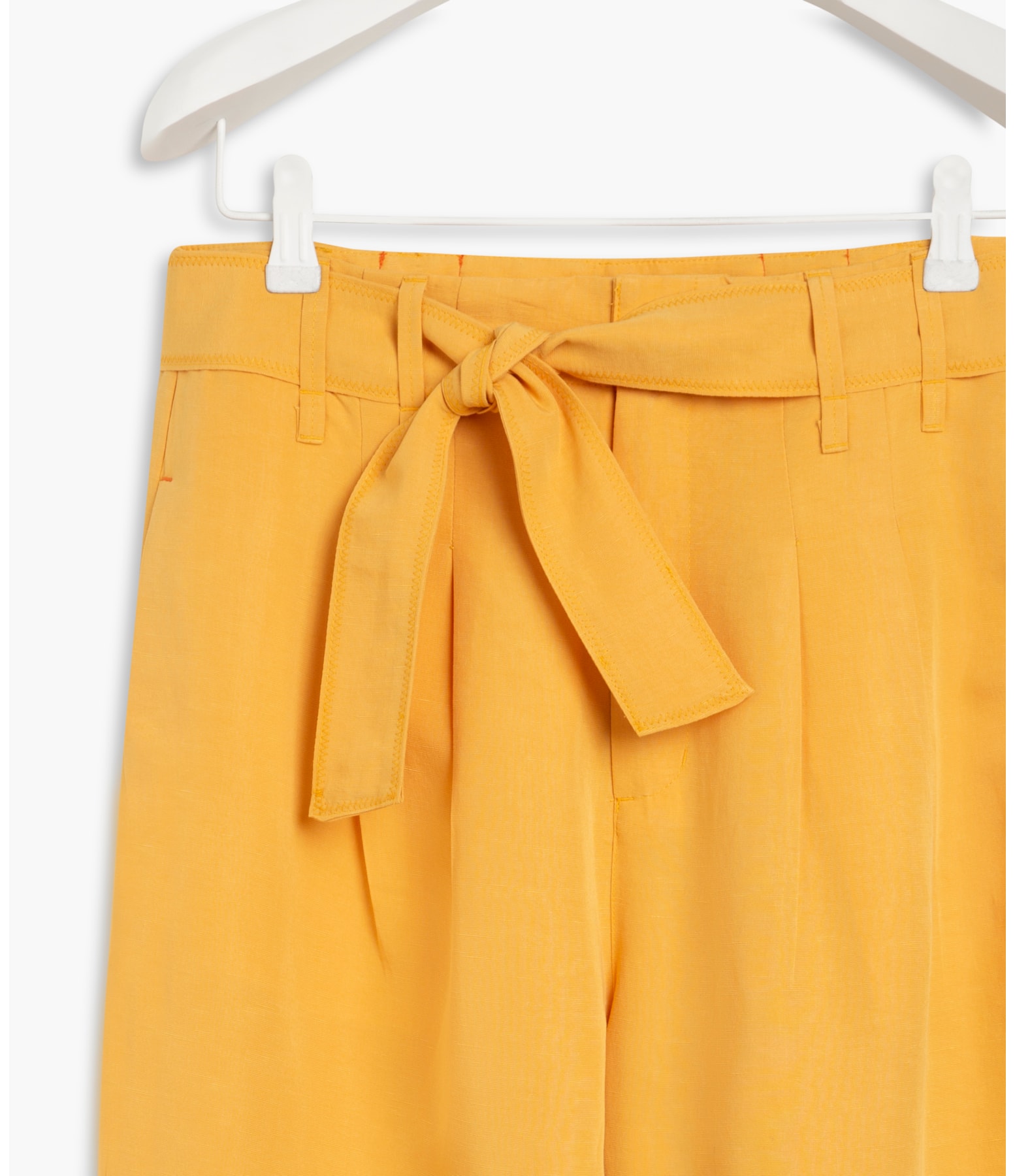 Calça Chloe Linho Blend Lisa Amarelo Limão