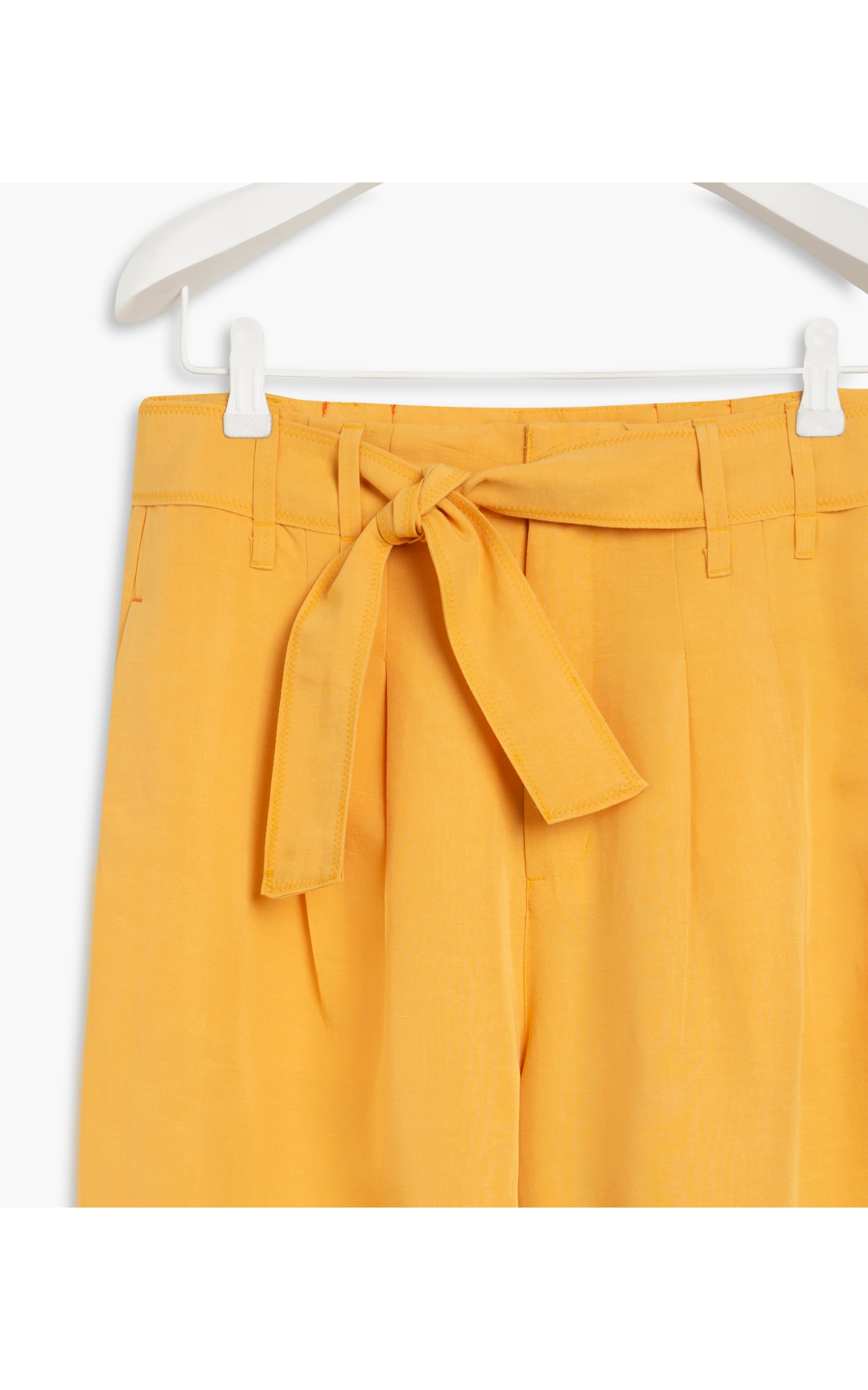 Calça Chloe Linho Blend Lisa Amarelo Limão