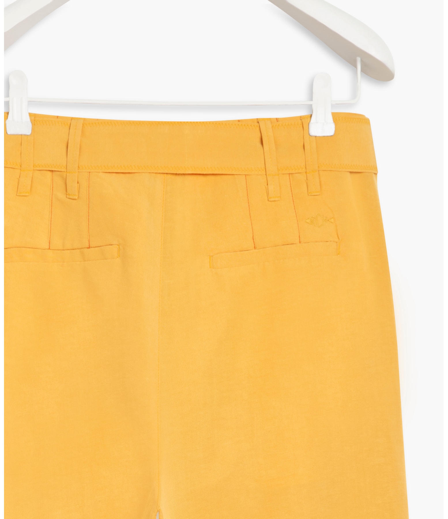 Calça Chloe Linho Blend Lisa Amarelo Limão