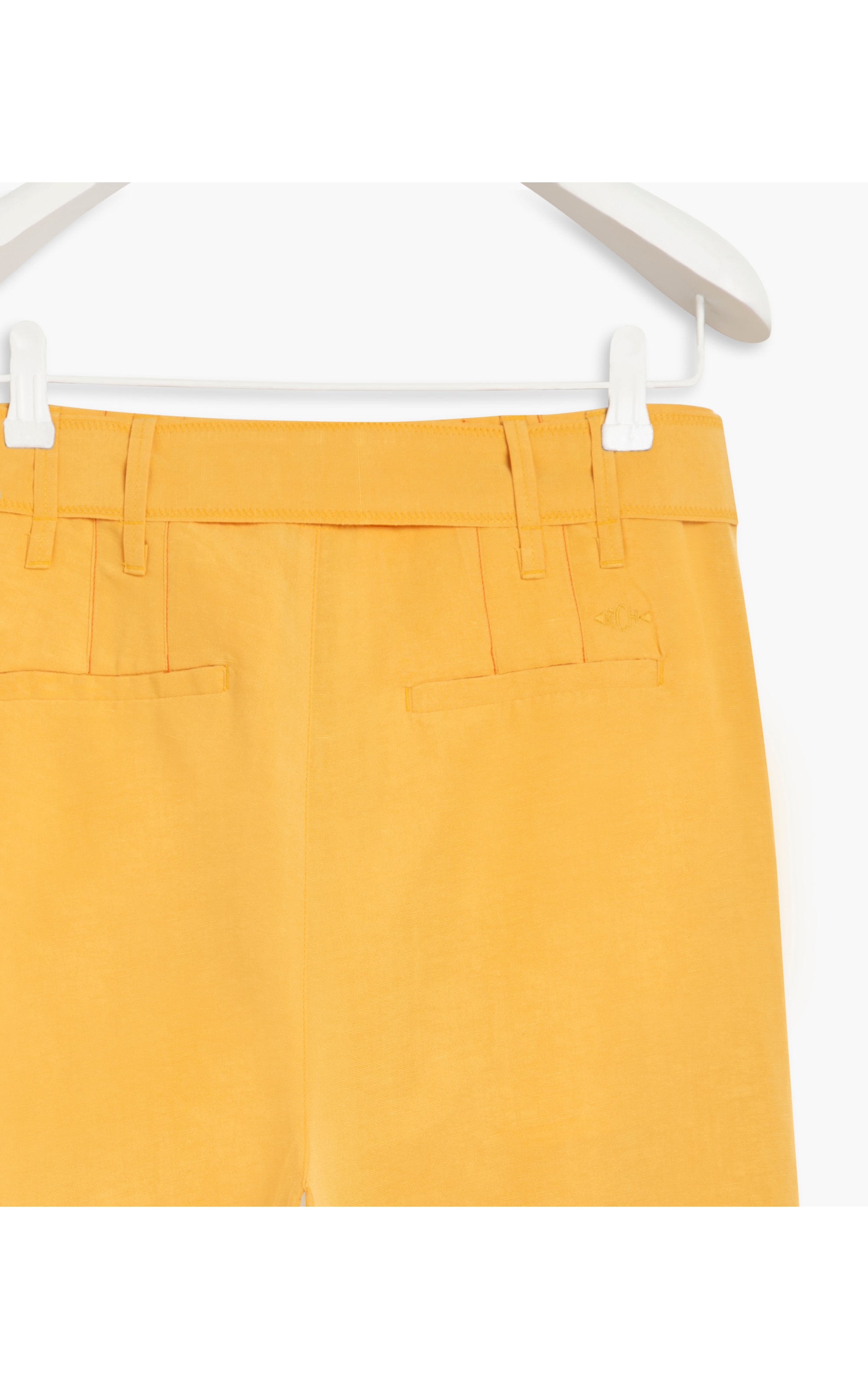 Calça Chloe Linho Blend Lisa Amarelo Limão