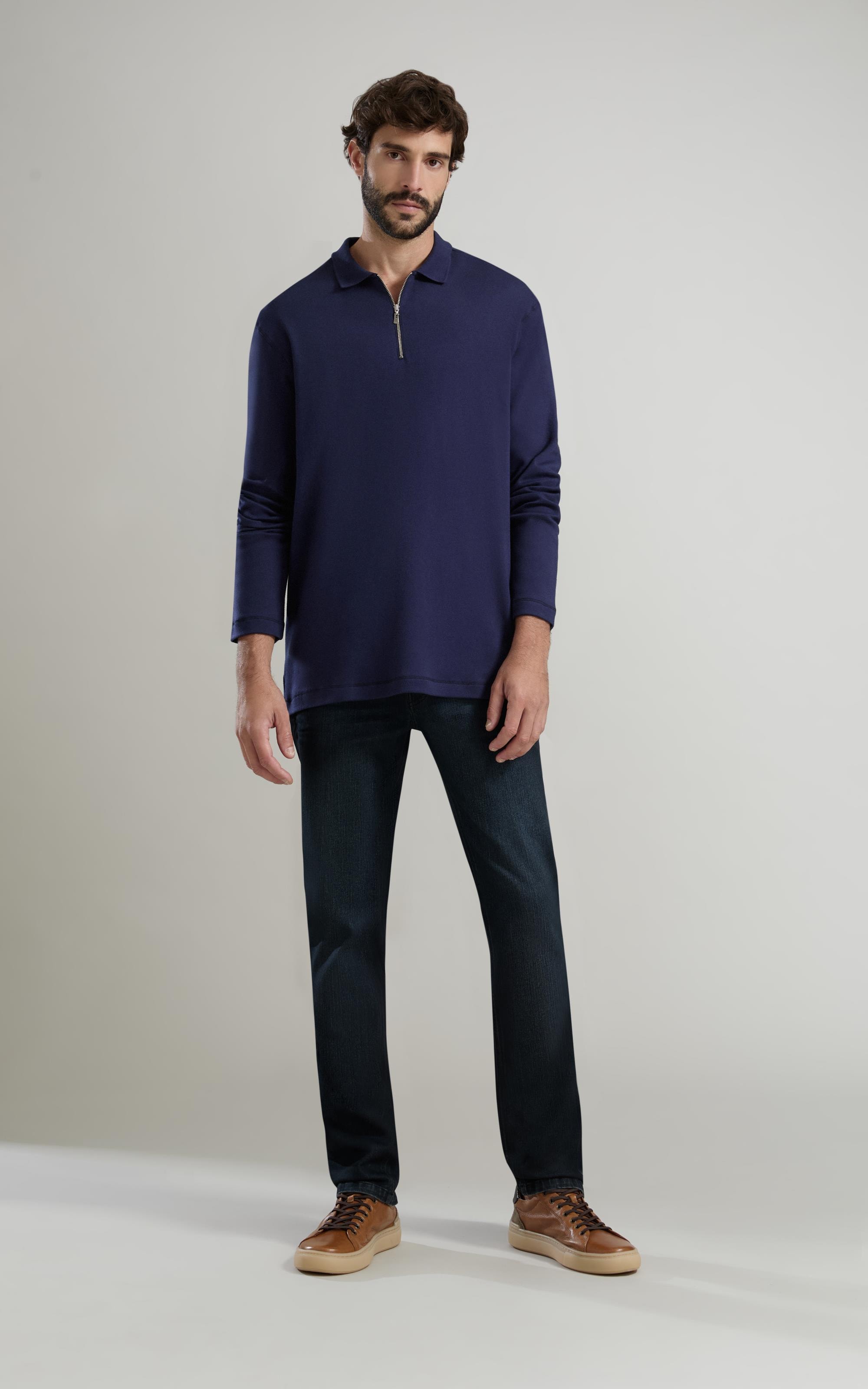 Calca Classic Denim Custom Fit Vitor Lav. 2144 - Lav.Escuro C/ Used