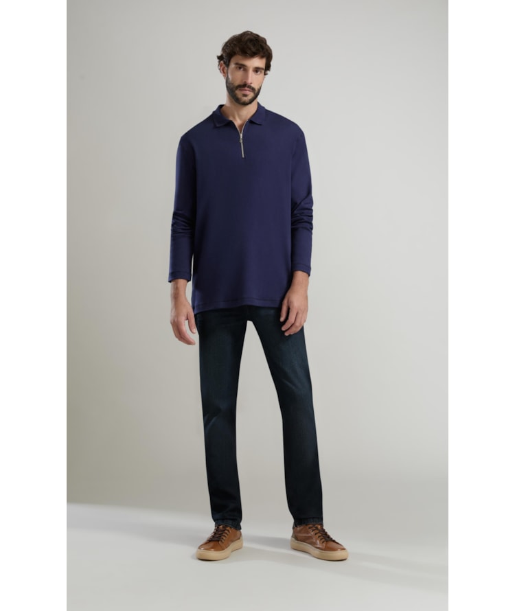 Calca Classic Denim Custom Fit Vitor Lav. 2144 - Lav.Escuro C/ Used