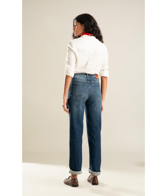Calça Classic Denim Reta Milena 2150-Lav.Escuro Estonado