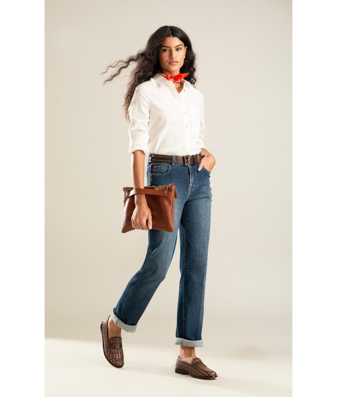 Calça Classic Denim Reta Milena 2150-Lav.Escuro Estonado