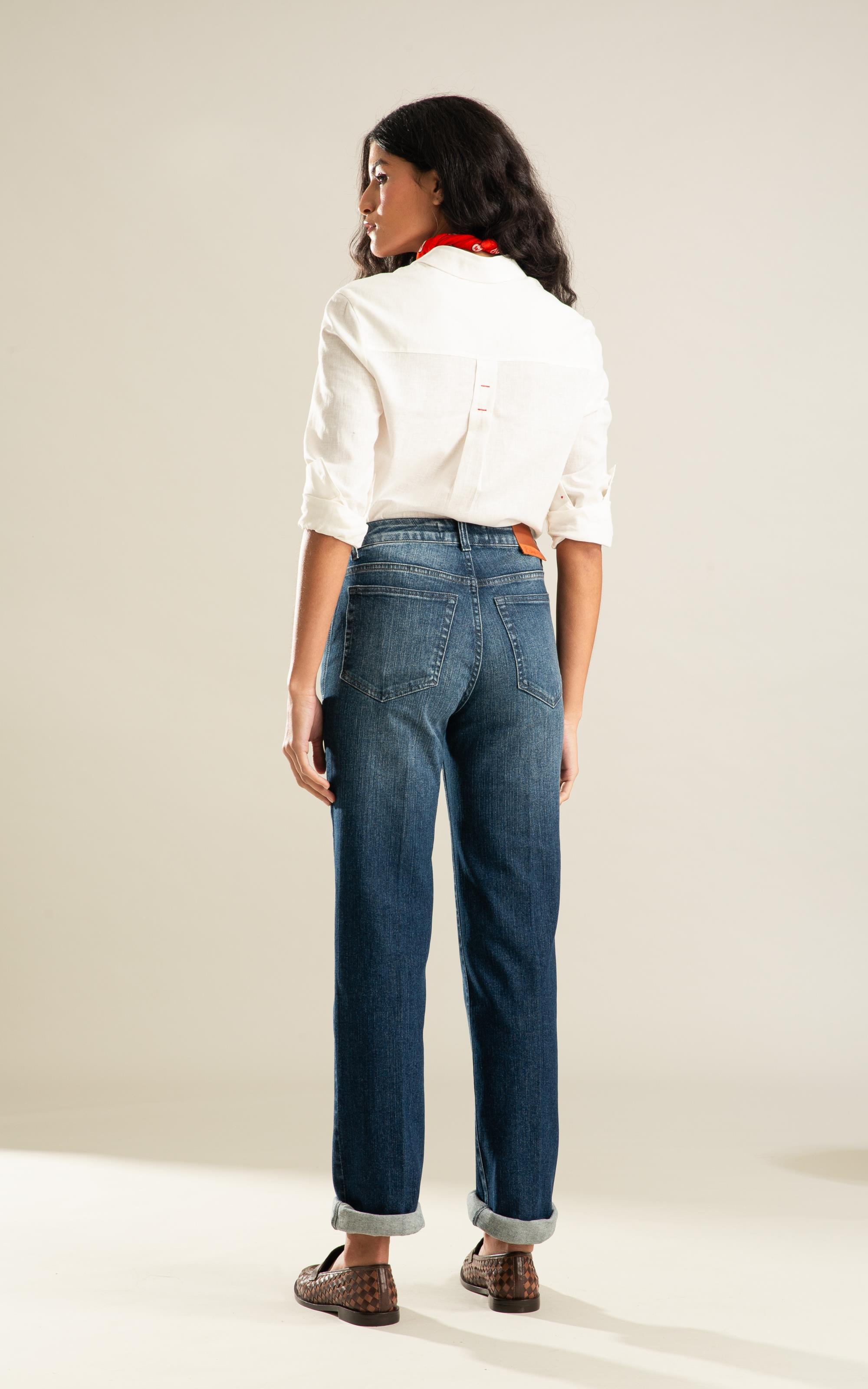 Calça Classic Denim Reta Milena 2150-Lav.Escuro Estonado