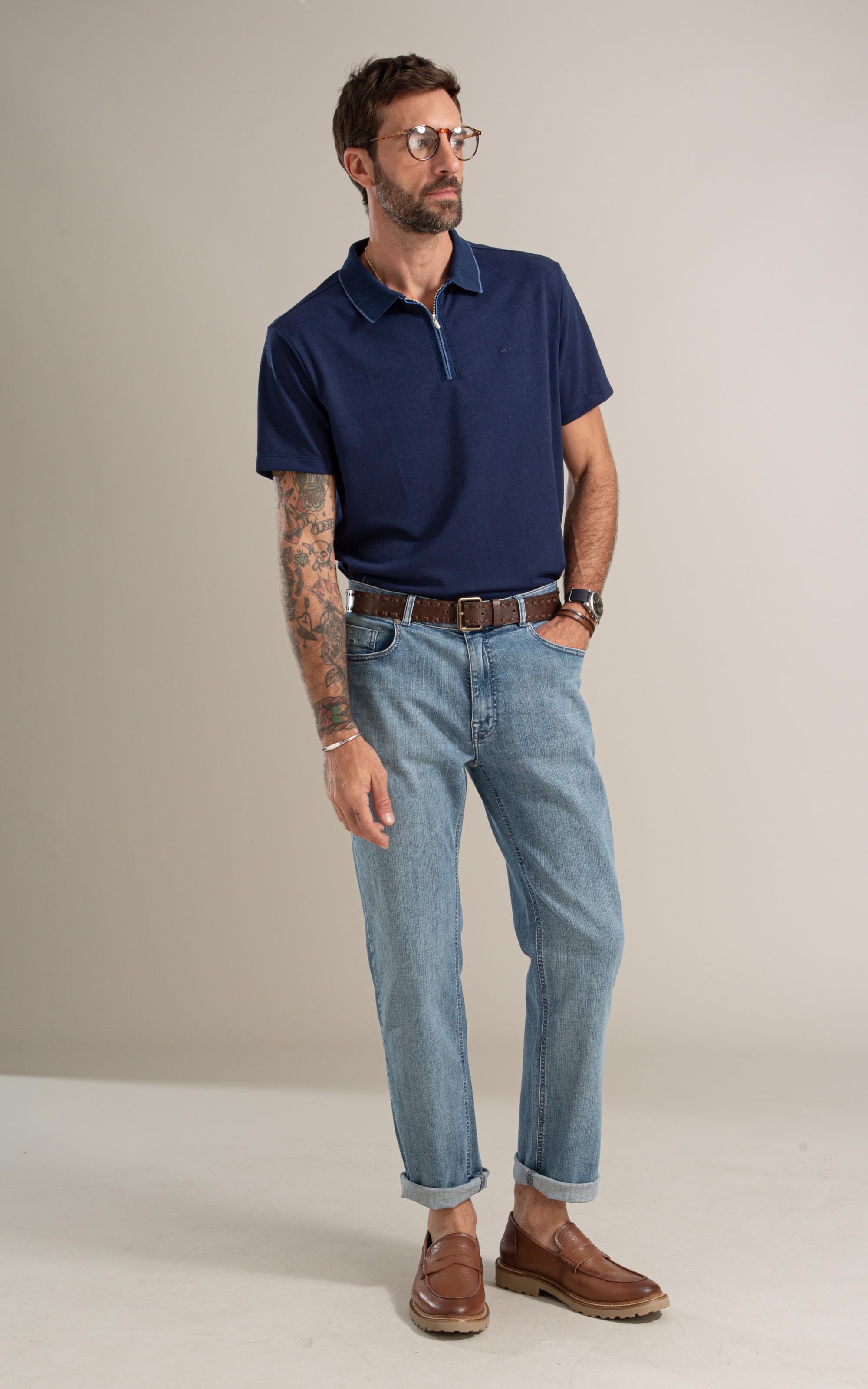 Calca Classic Heaven Blue Lav. Médio C/ Stone