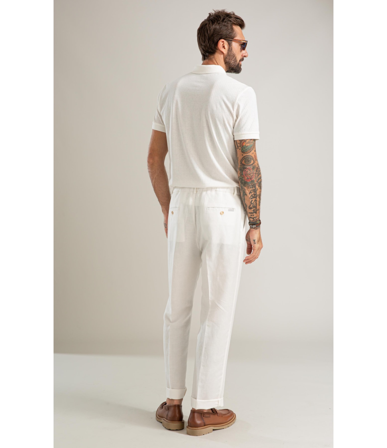 Calca Classic Lb Semi Relax Preppy Off White