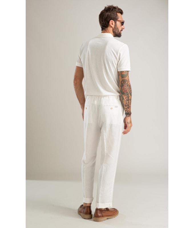Calca Classic Lb Semi Relax Preppy Off White