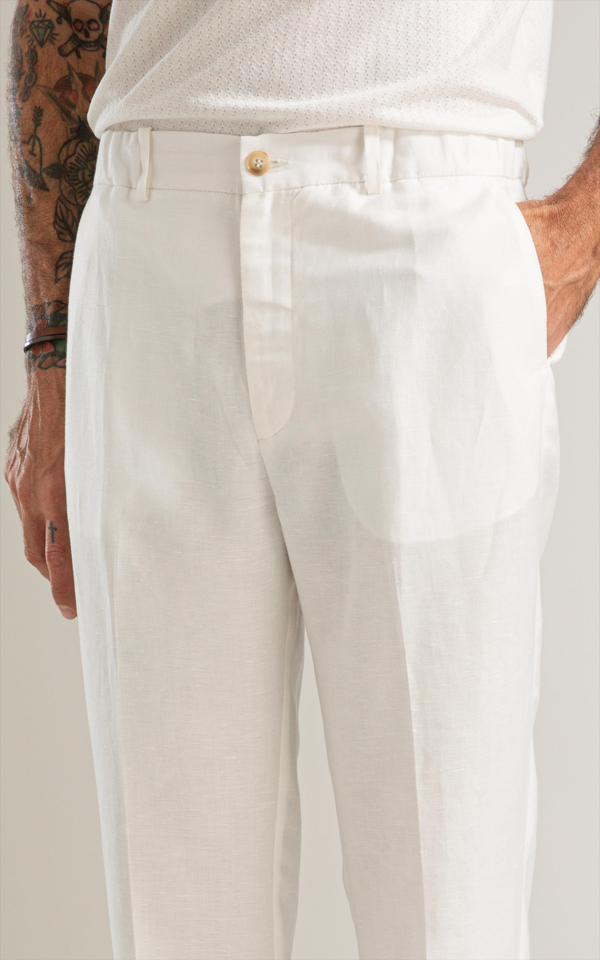 Calca Classic Lb Semi Relax Preppy Off White