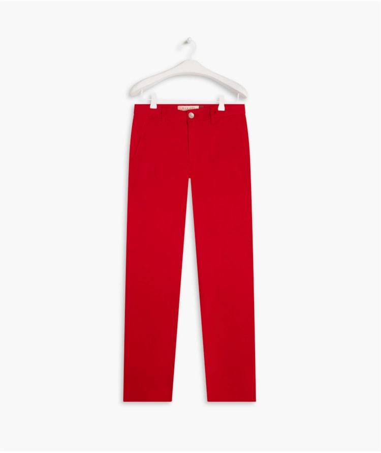 Calça Color Twill Power Reta Piece Dye Vermelho