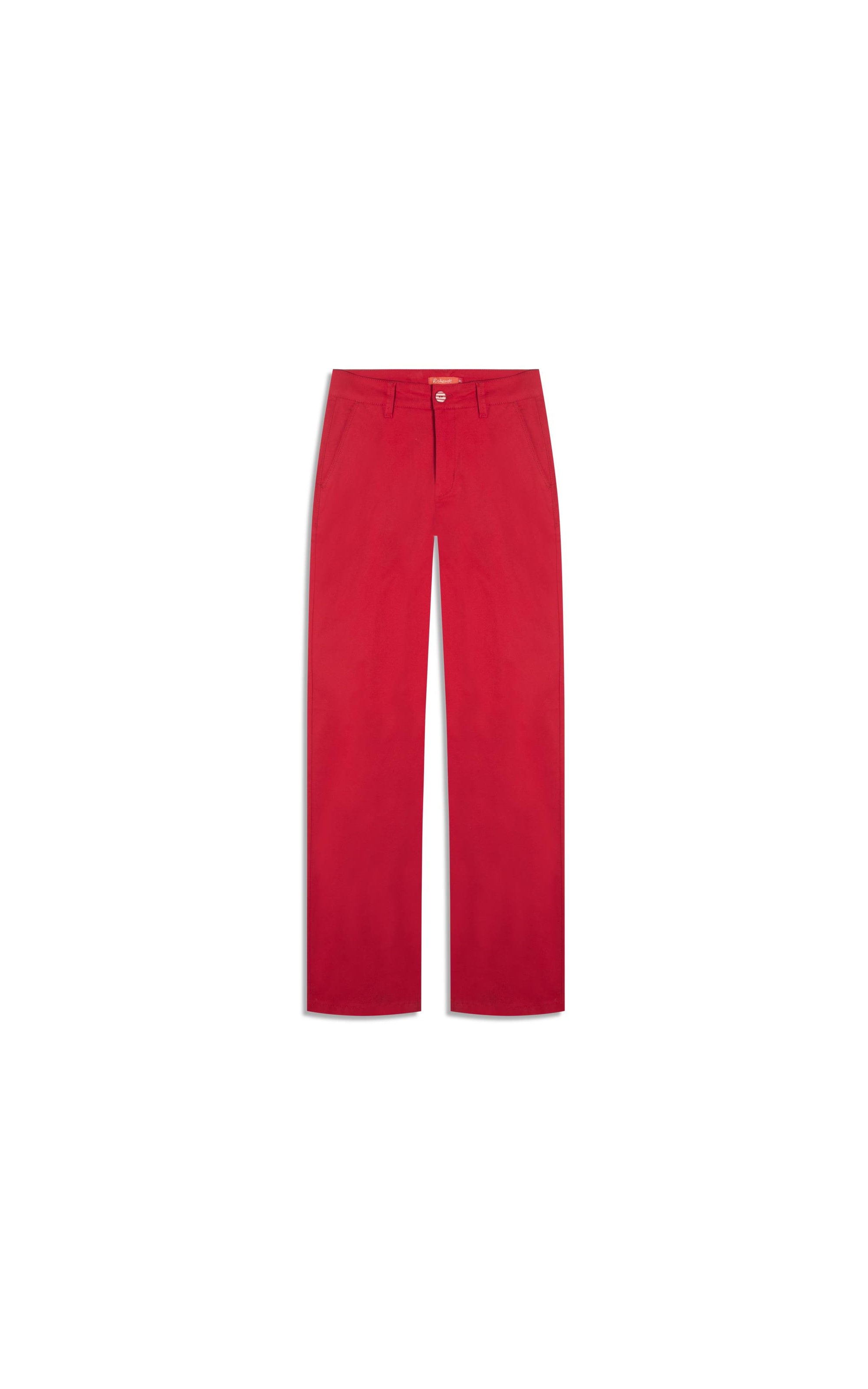 Calça Color Twill Power Reta Piece Dye Vermelho