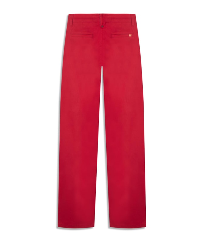 Calça Color Twill Power Reta Piece Dye Vermelho