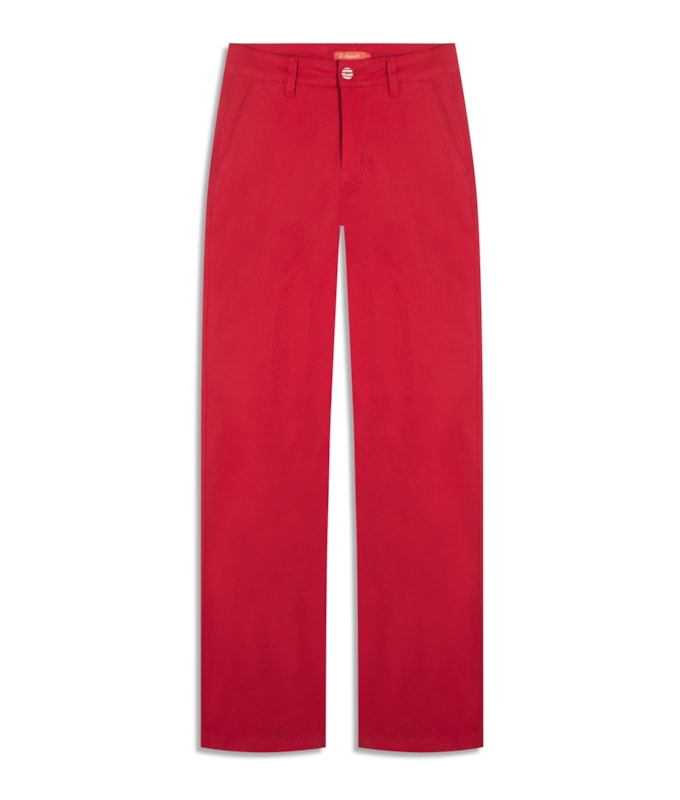 Calça Color Twill Power Reta Piece Dye Vermelho