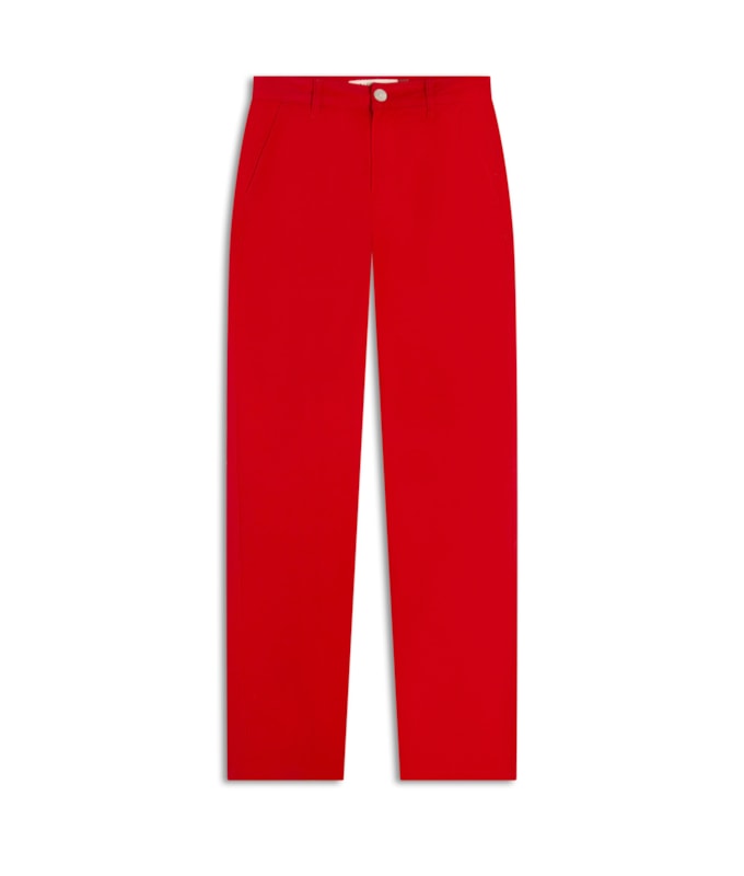 Calça Color Twill Power Reta Piece Dye Vermelho Mescla