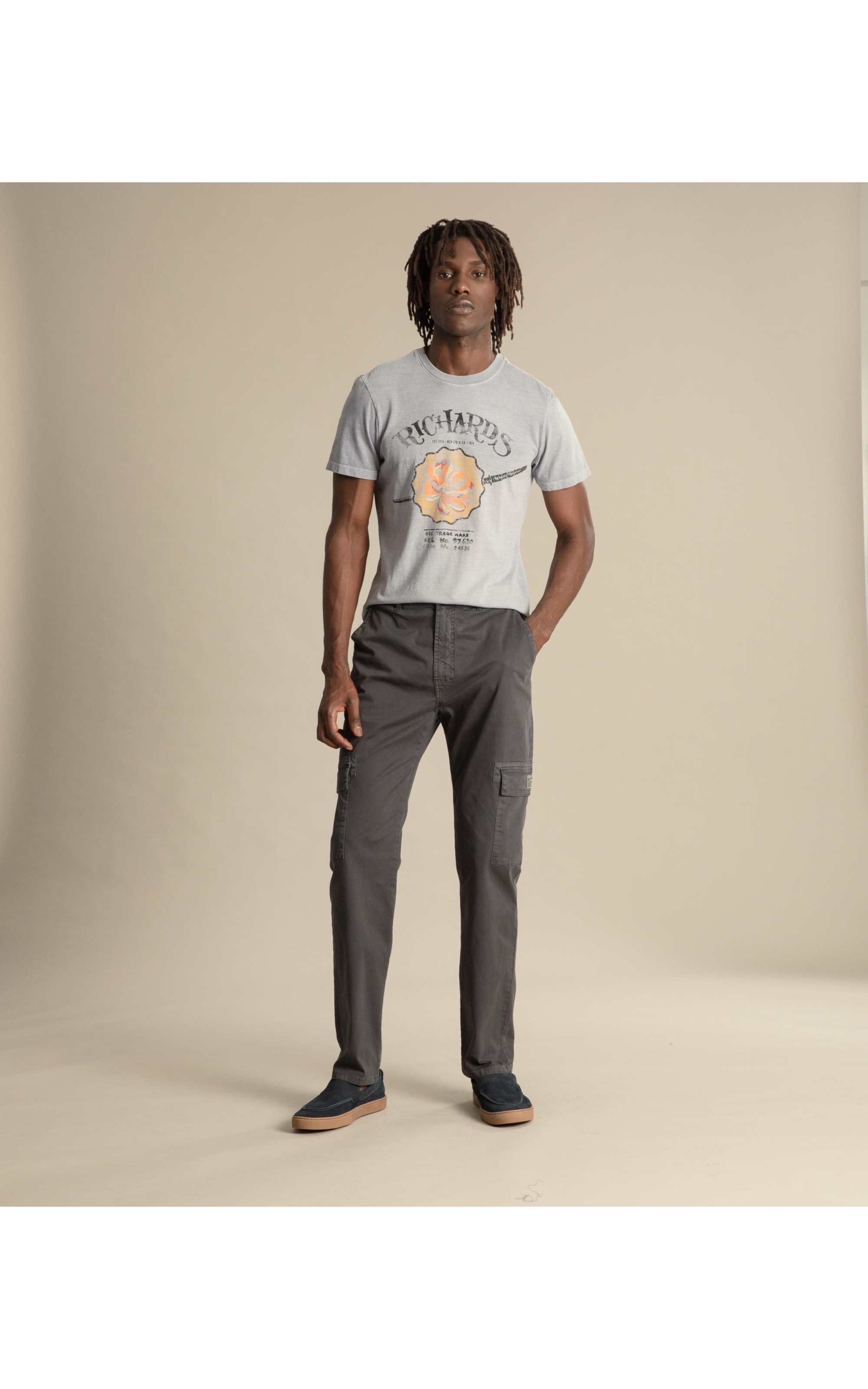 Calça Color Twill Tradicional Tokyo Grafite