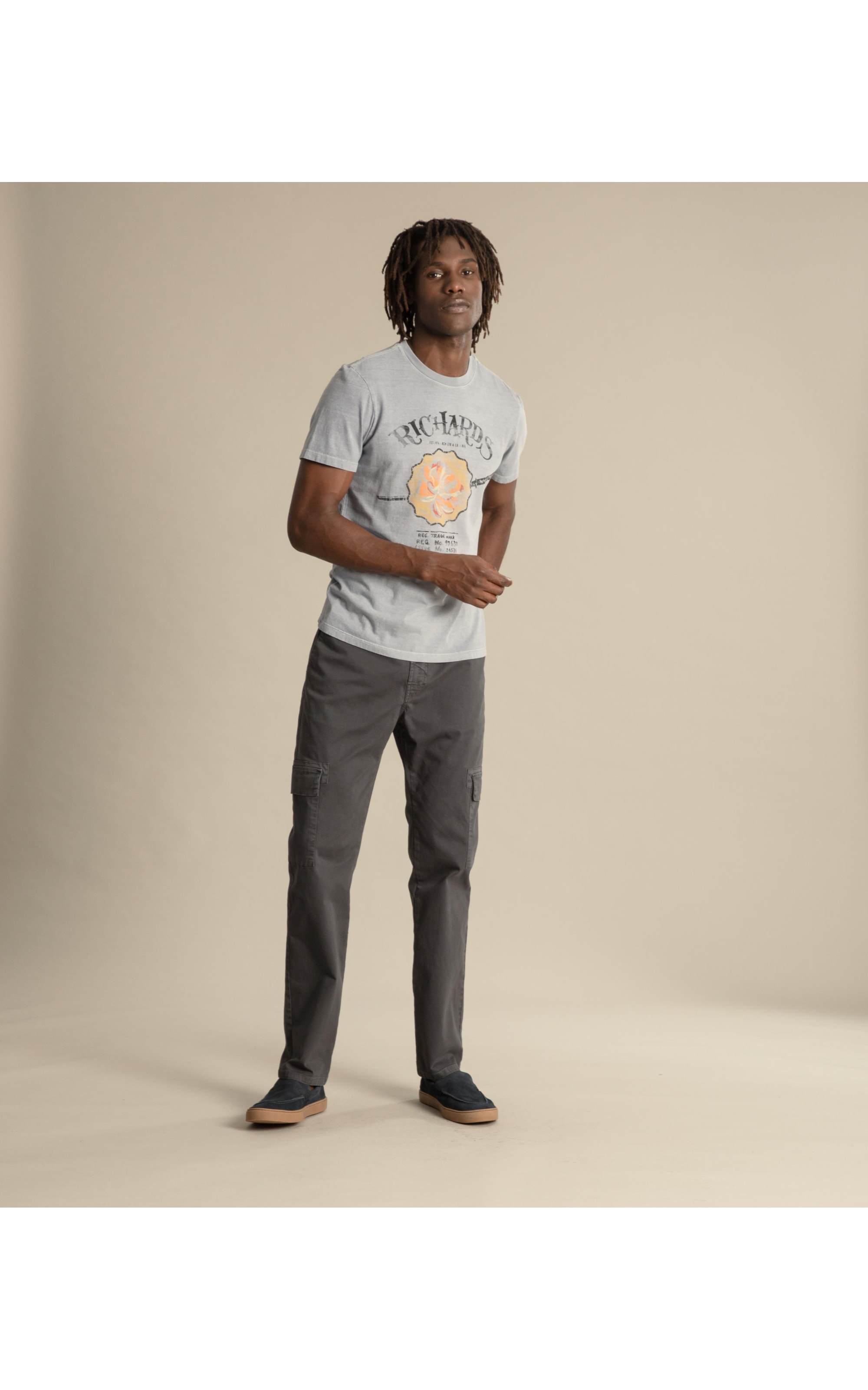 Calça Color Twill Tradicional Tokyo Grafite