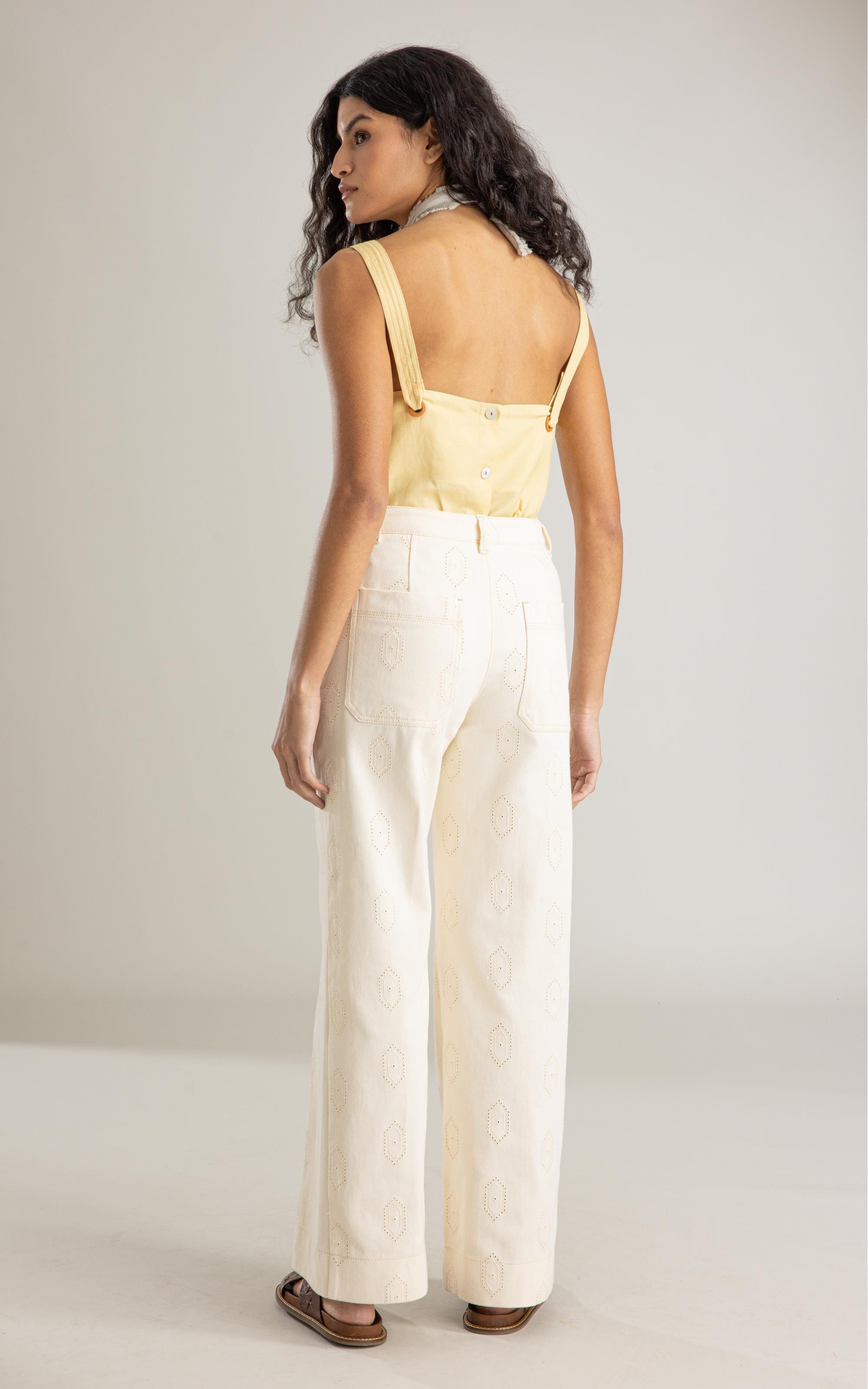 Calça Copan Cotton Bordado Natural