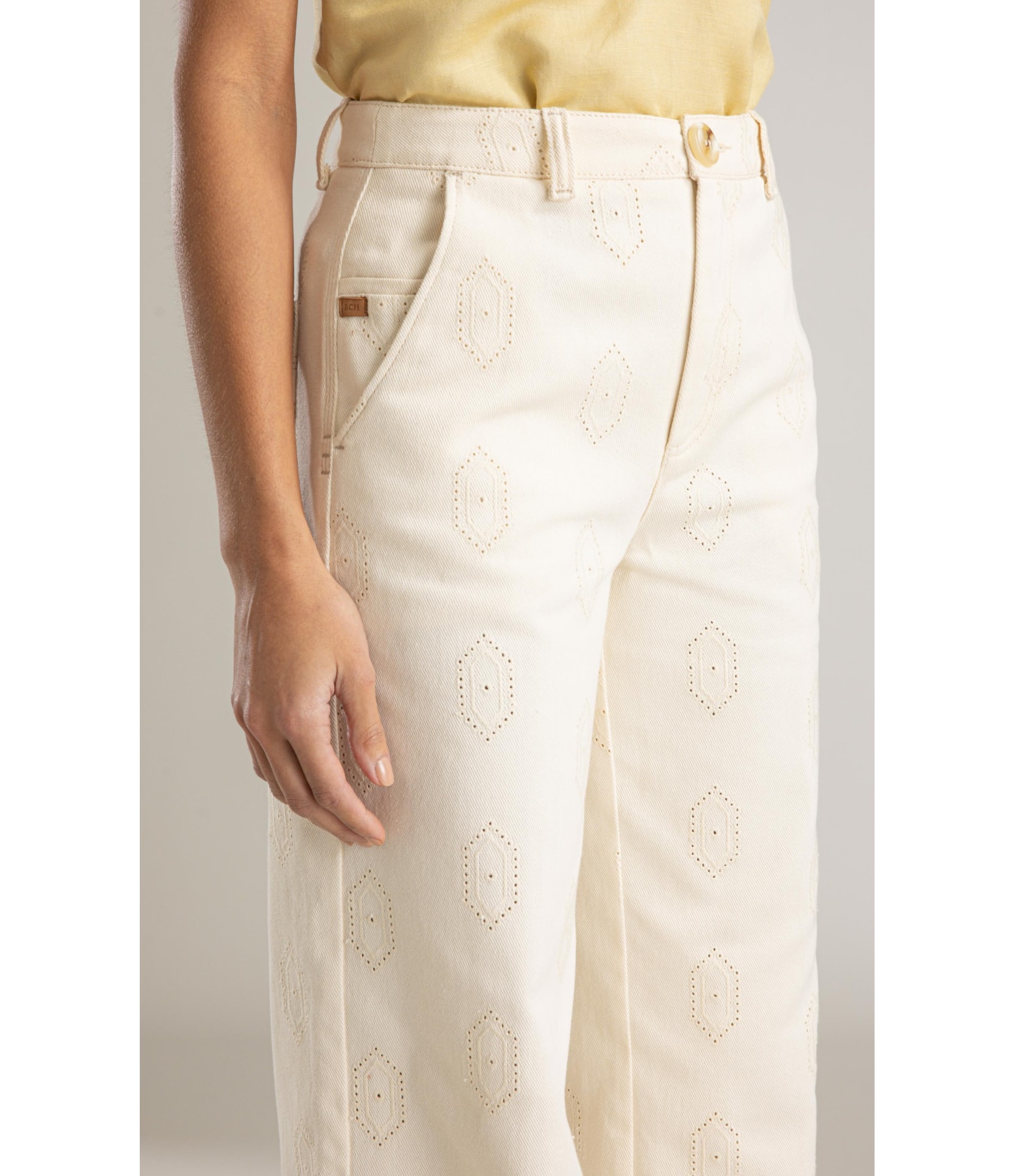 Calça Copan Cotton Bordado Natural