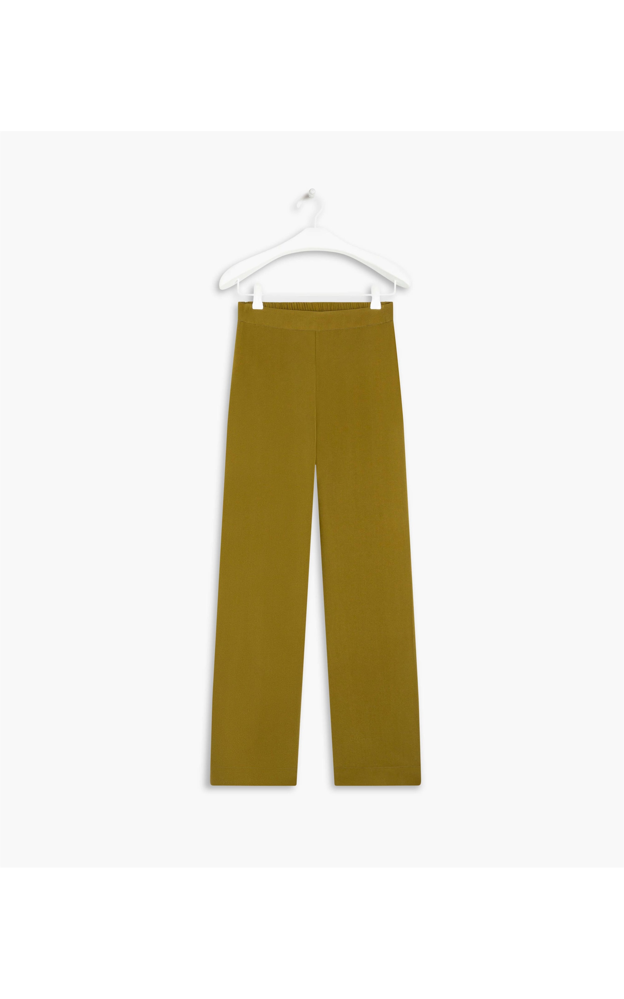  Calça Creta Seda Lisa Gd Musgo
