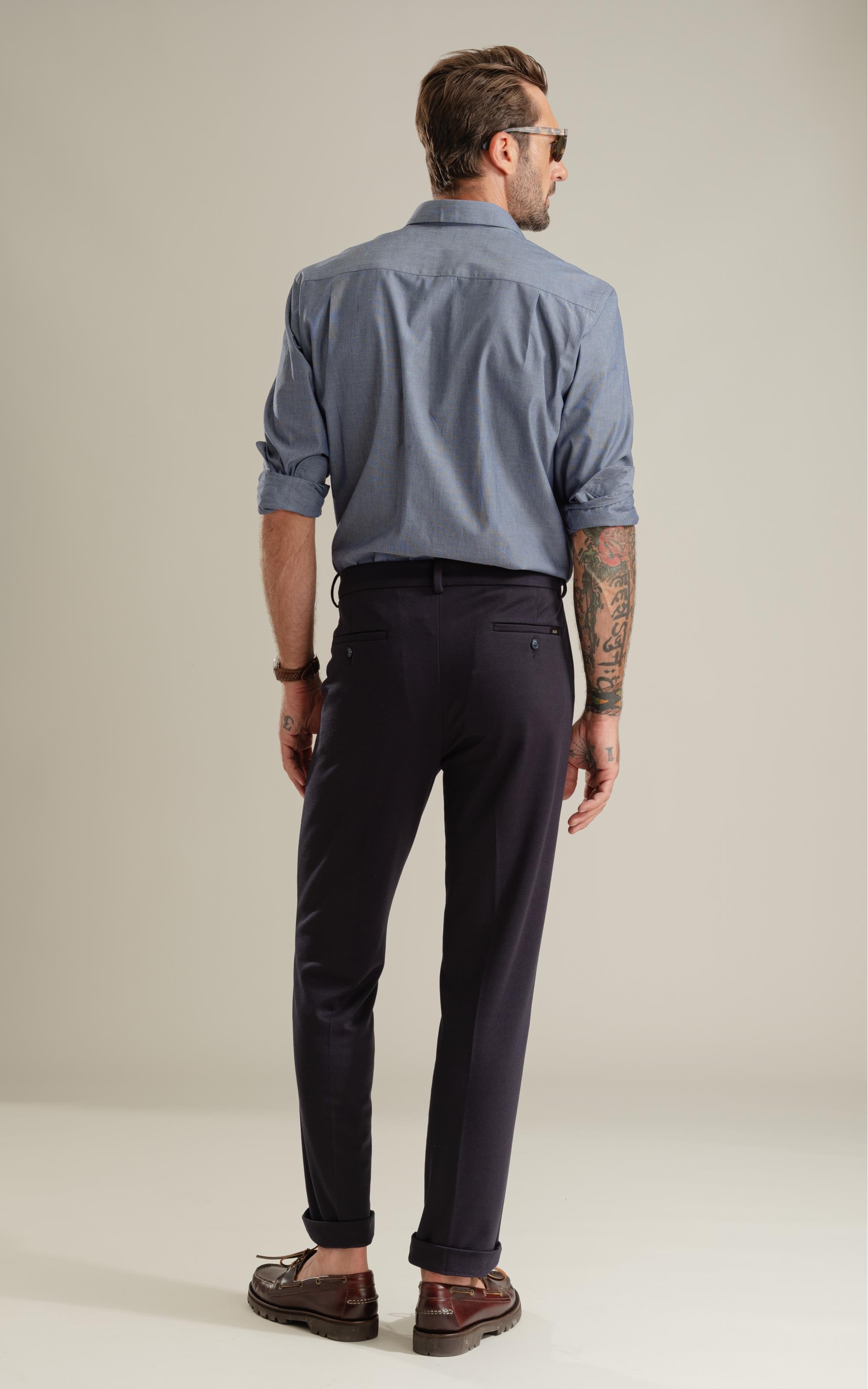 Calça Custom Fit Ponto Roma Dark Navy