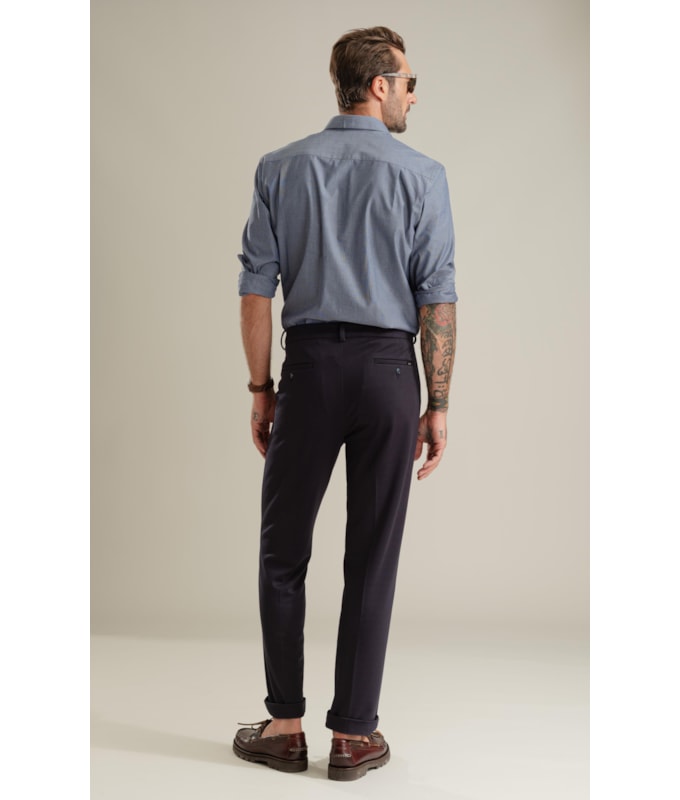Calça Custom Fit Ponto Roma Dark Navy