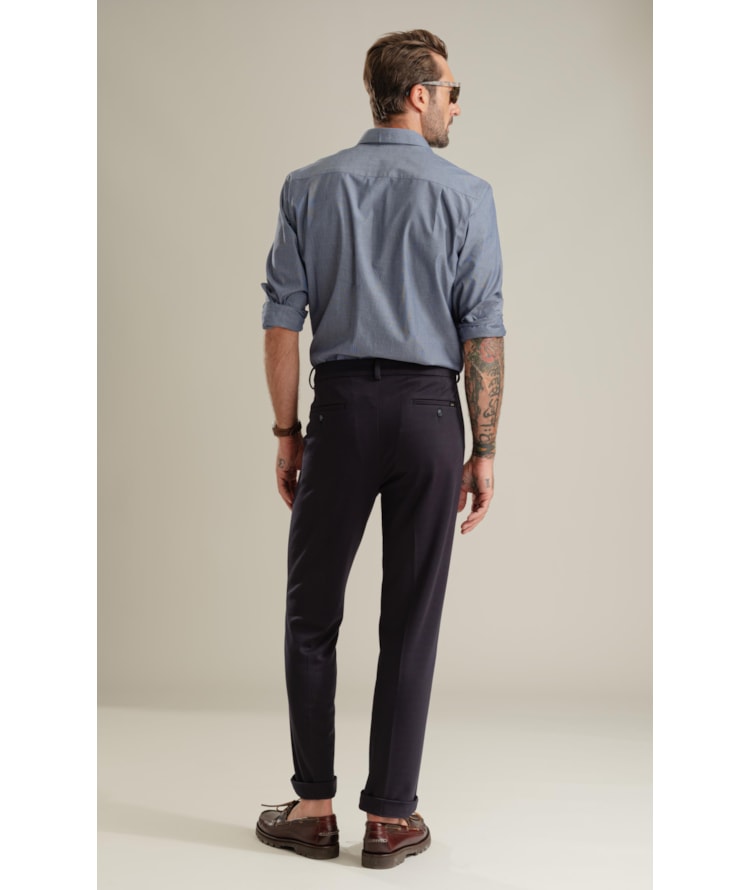 Calça Custom Fit Ponto Roma Dark Navy