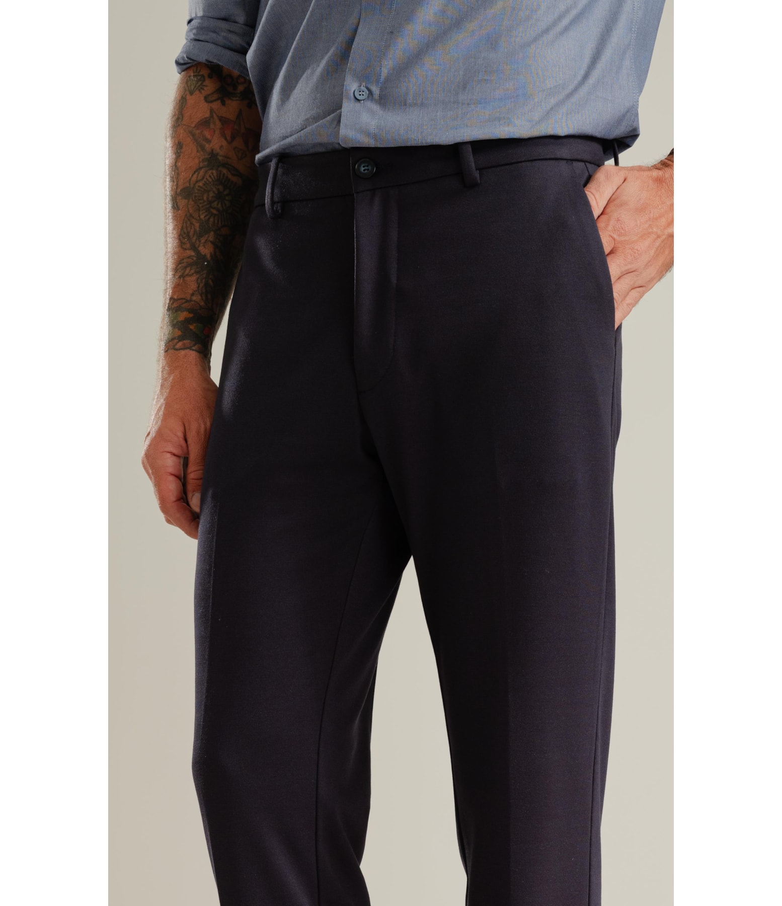 Calça Custom Fit Ponto Roma Dark Navy