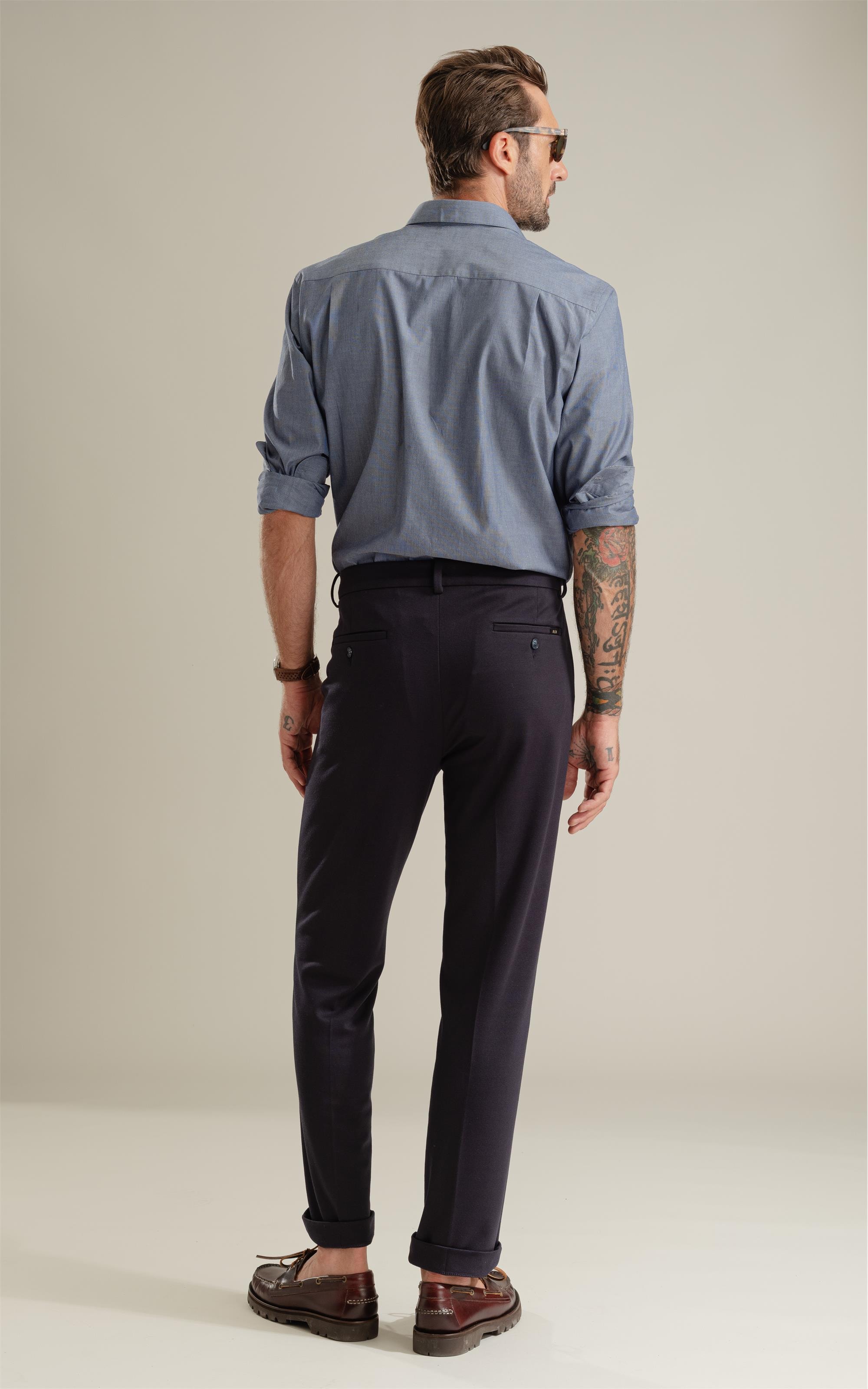 Calça Custom Fit Ponto Roma Dark Navy
