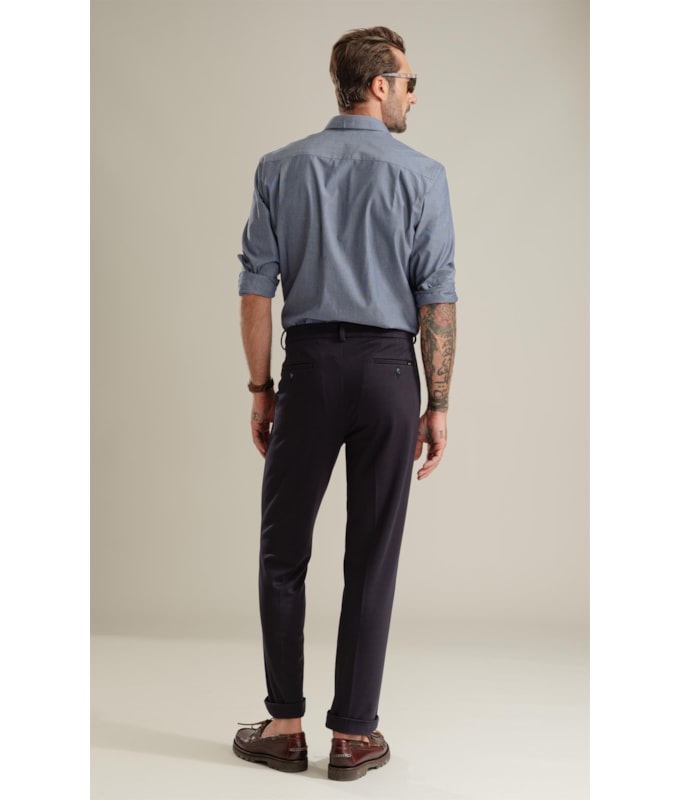 Calça Custom Fit Ponto Roma Dark Navy