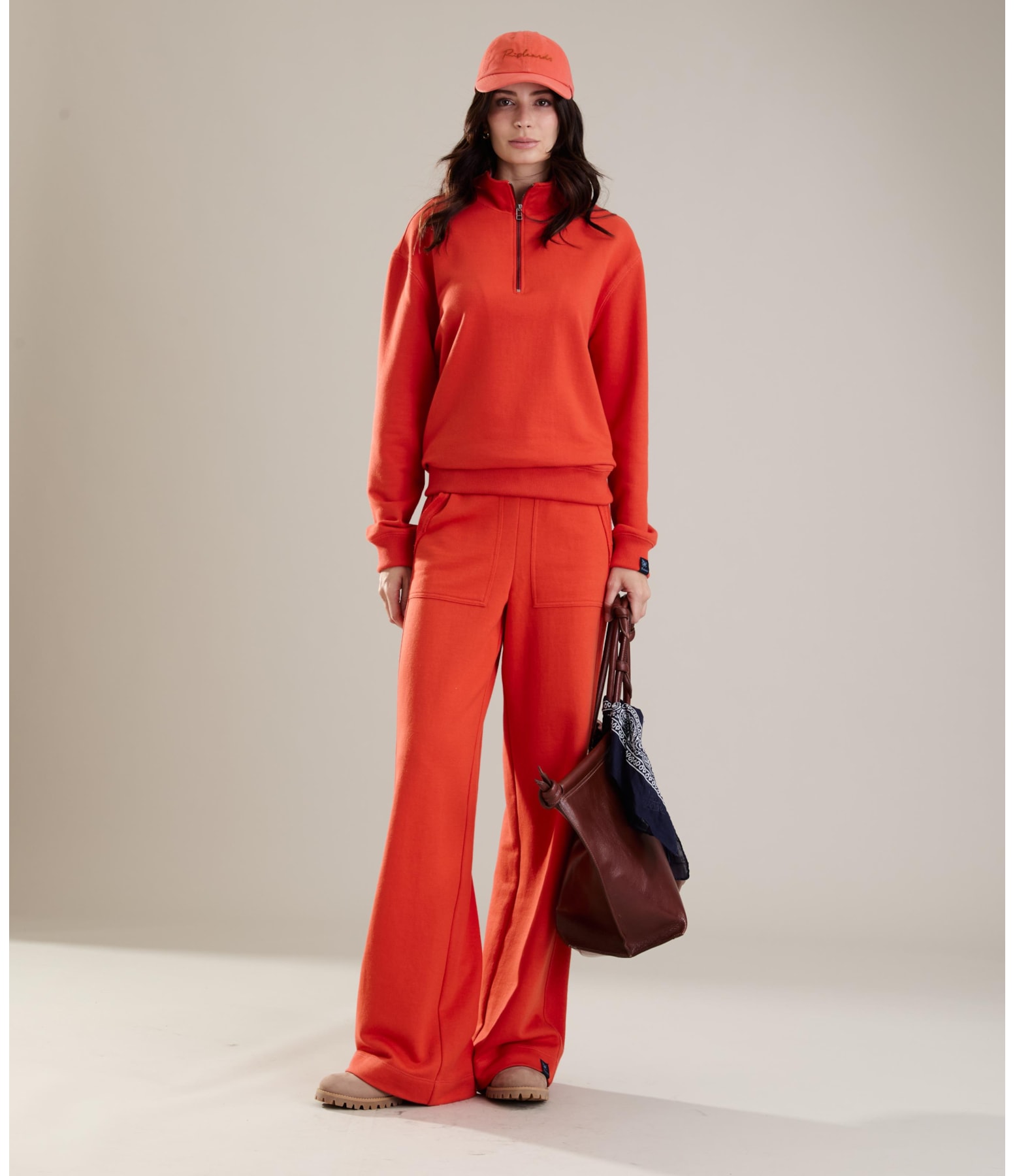 Calça de Moletom Margot Recorte Lateral Abobora