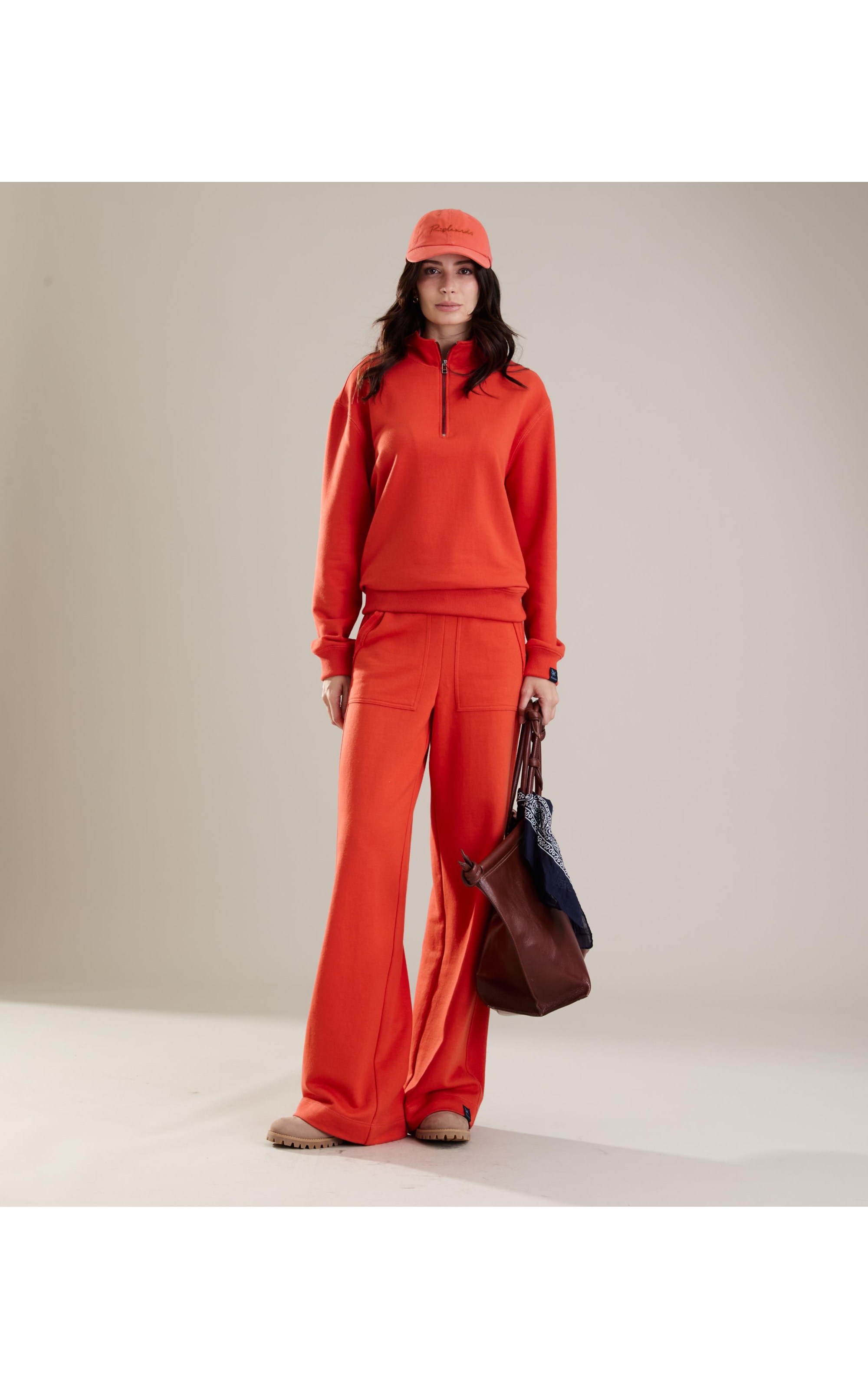 Calça de Moletom Margot Recorte Lateral Abobora