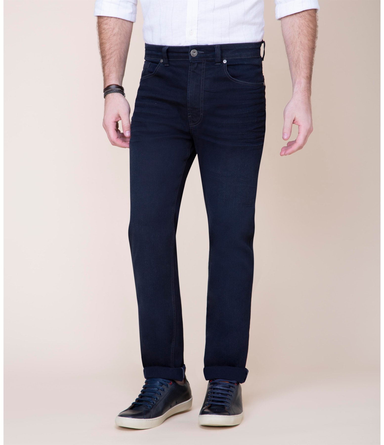 Calça Deep Sea Basic Bruno Lav.Super Stone+lixado+used Frente..