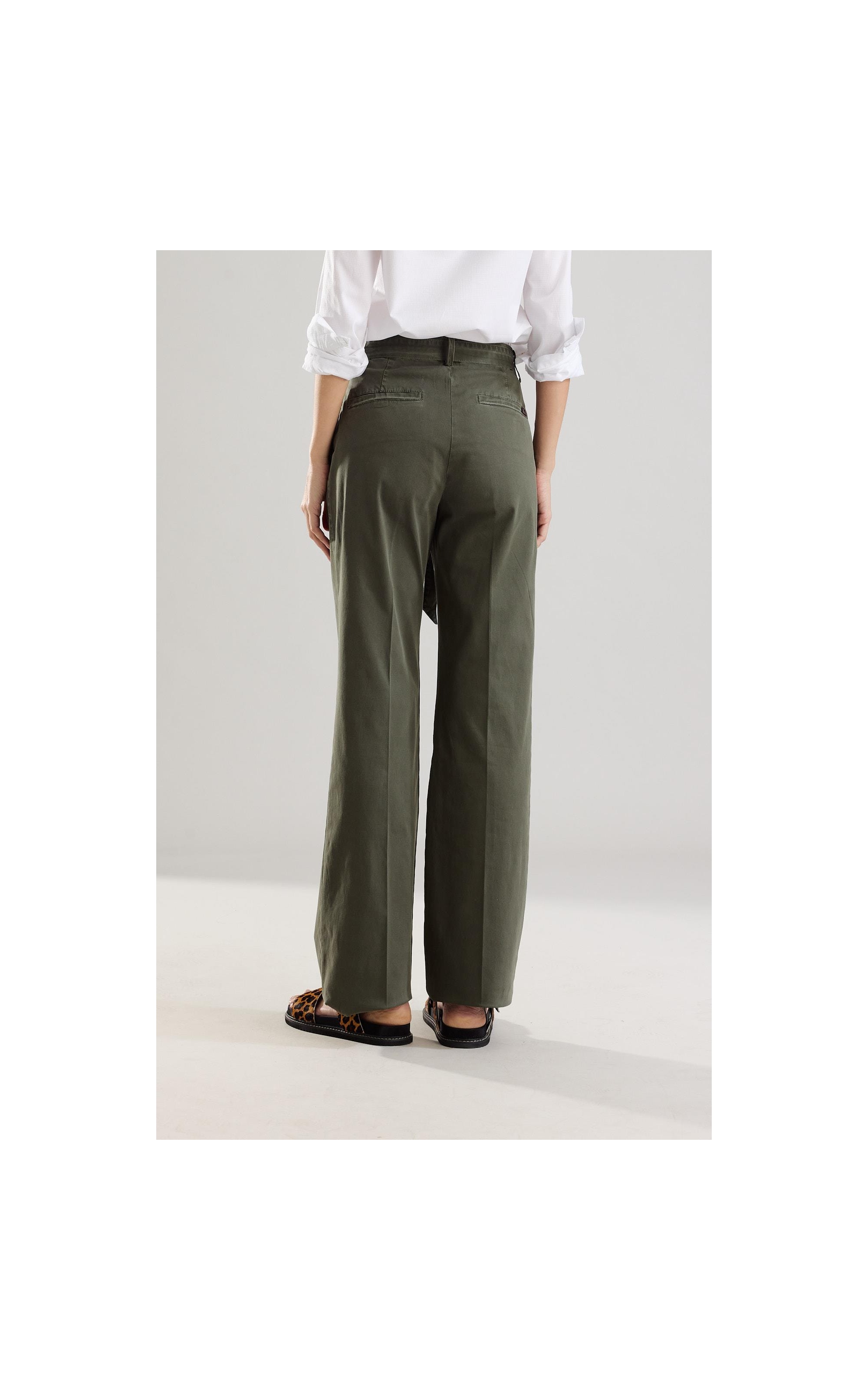 Calça Faixa Canvas Luna Verde Escuro