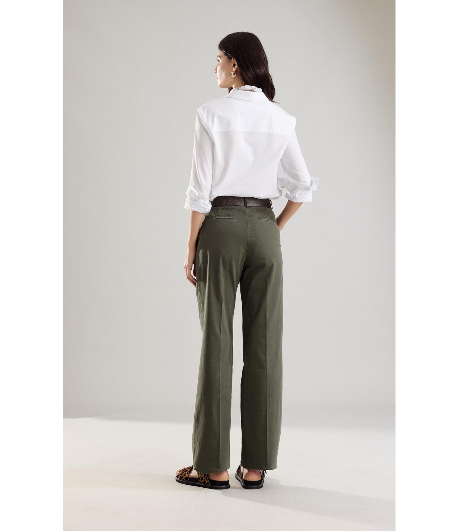 Calça Faixa Canvas Luna Verde Escuro