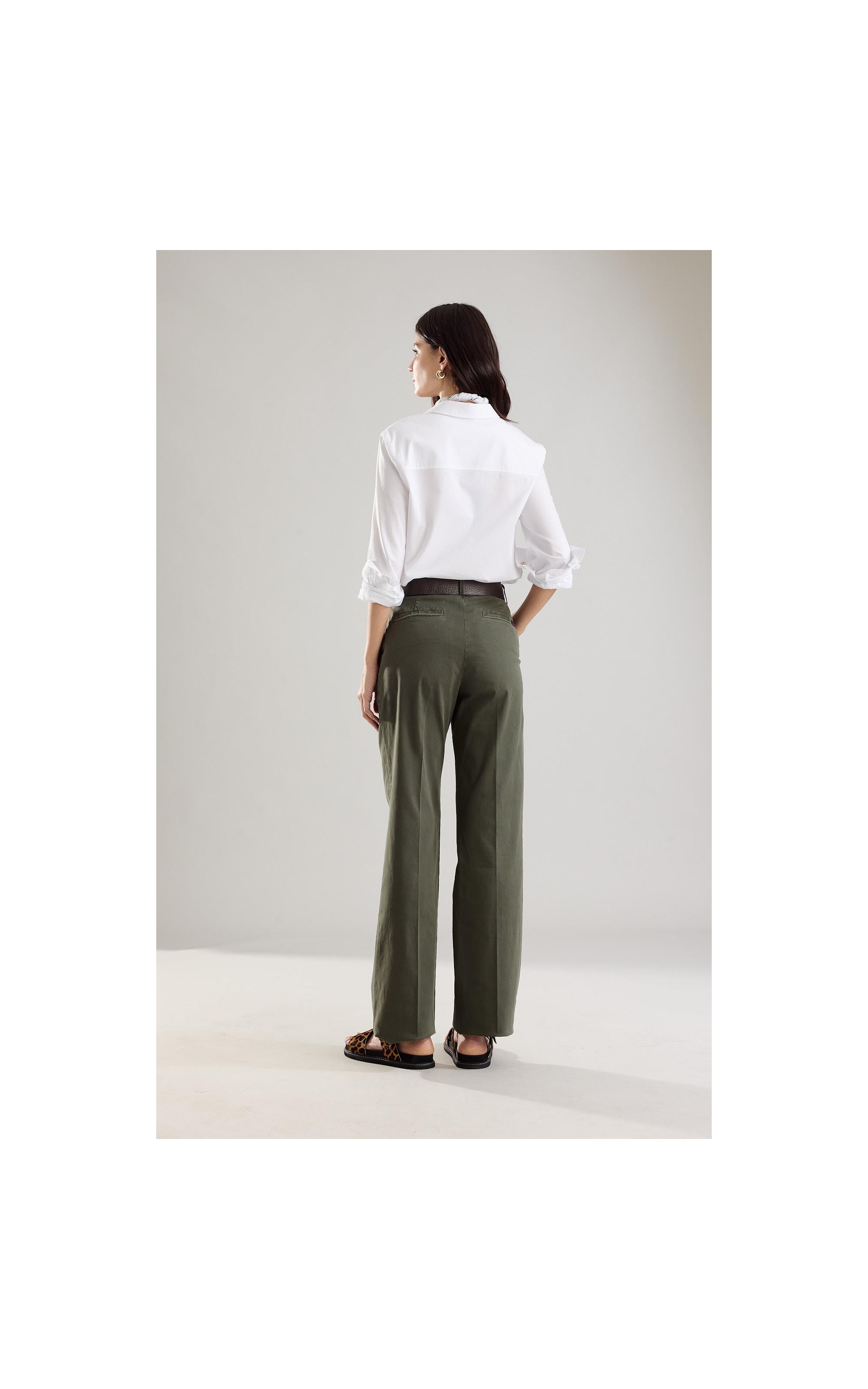 Calça Faixa Canvas Luna Verde Escuro