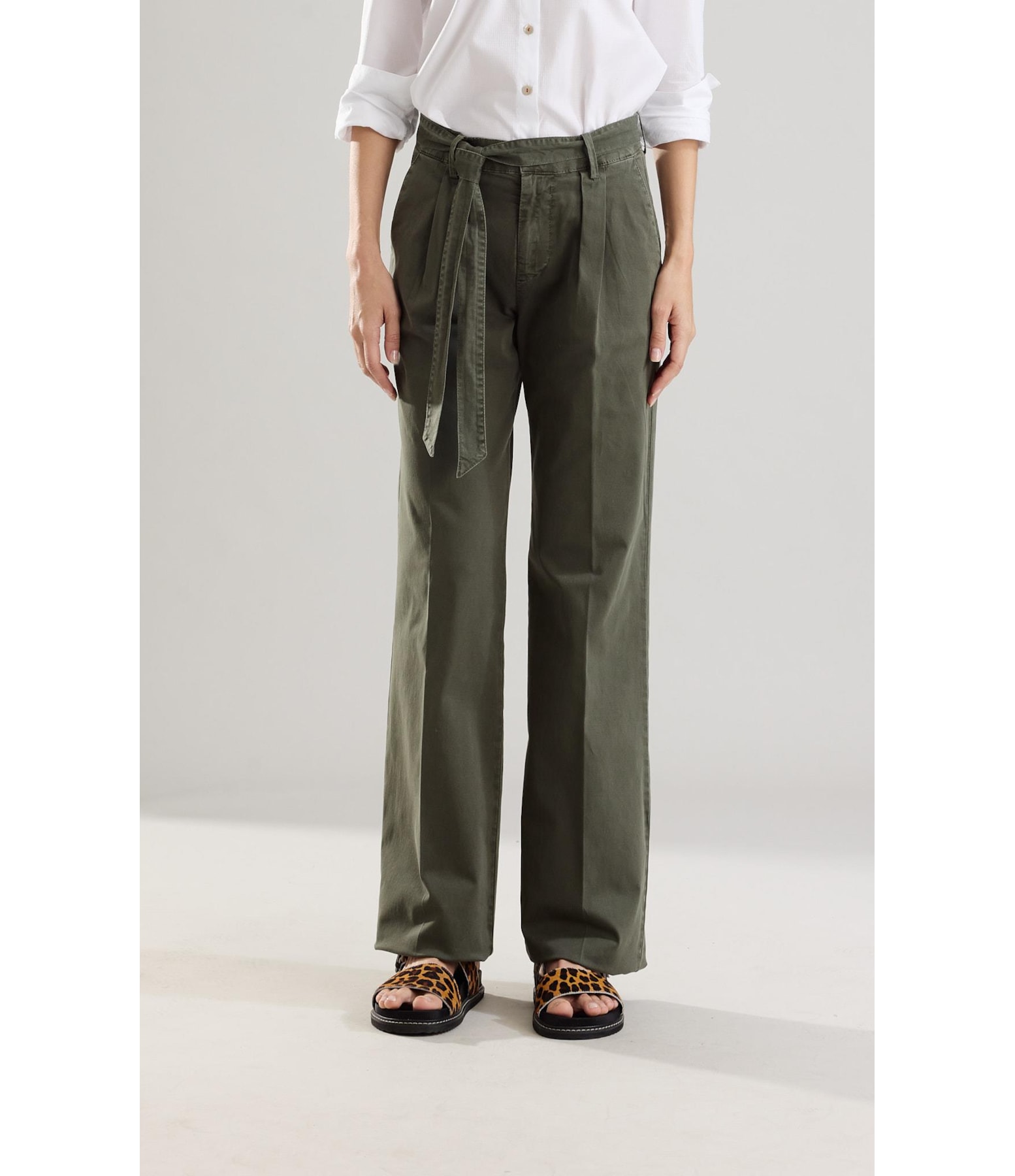 Calça Faixa Canvas Luna Verde Escuro