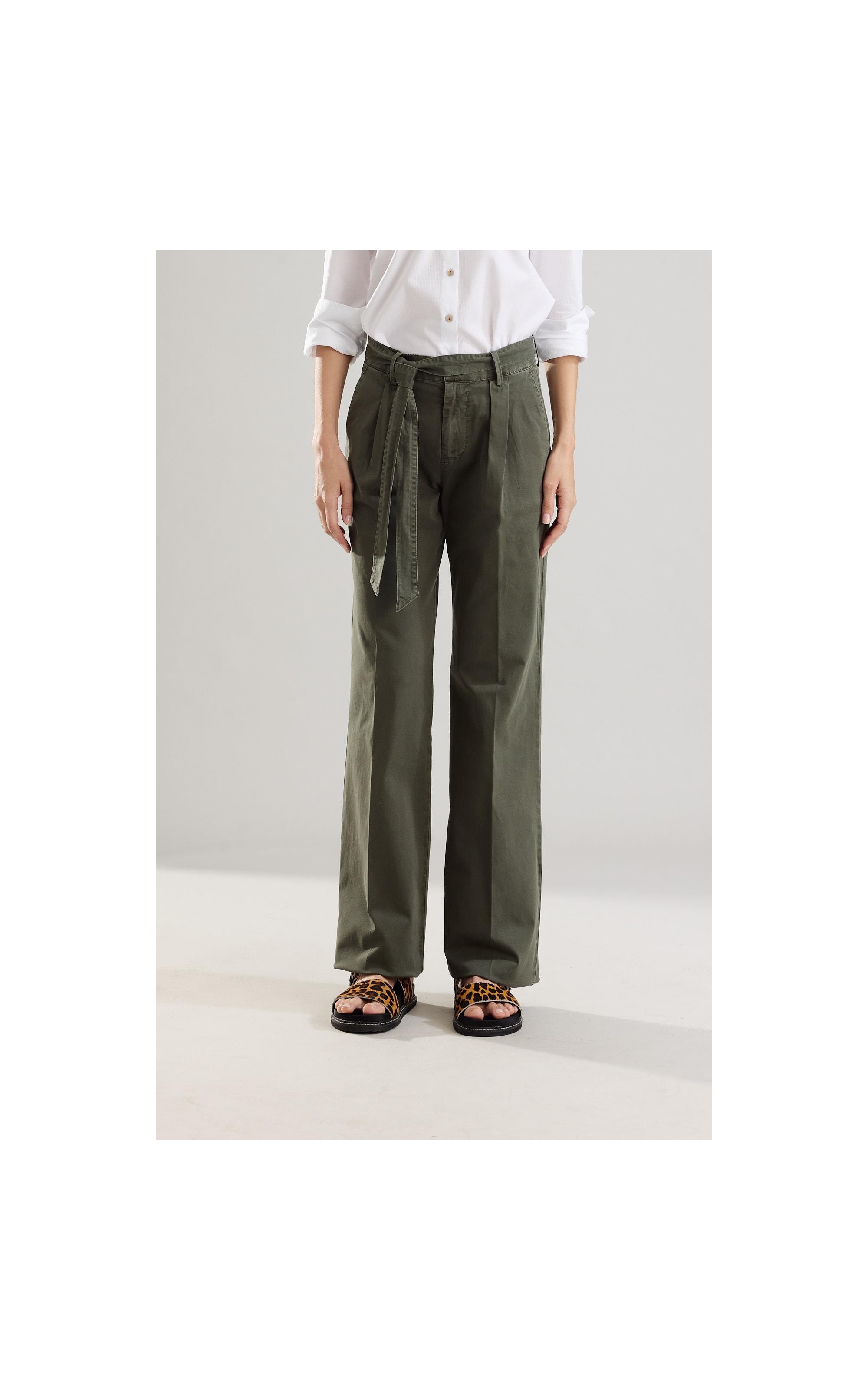 Calça Faixa Canvas Luna Verde Escuro