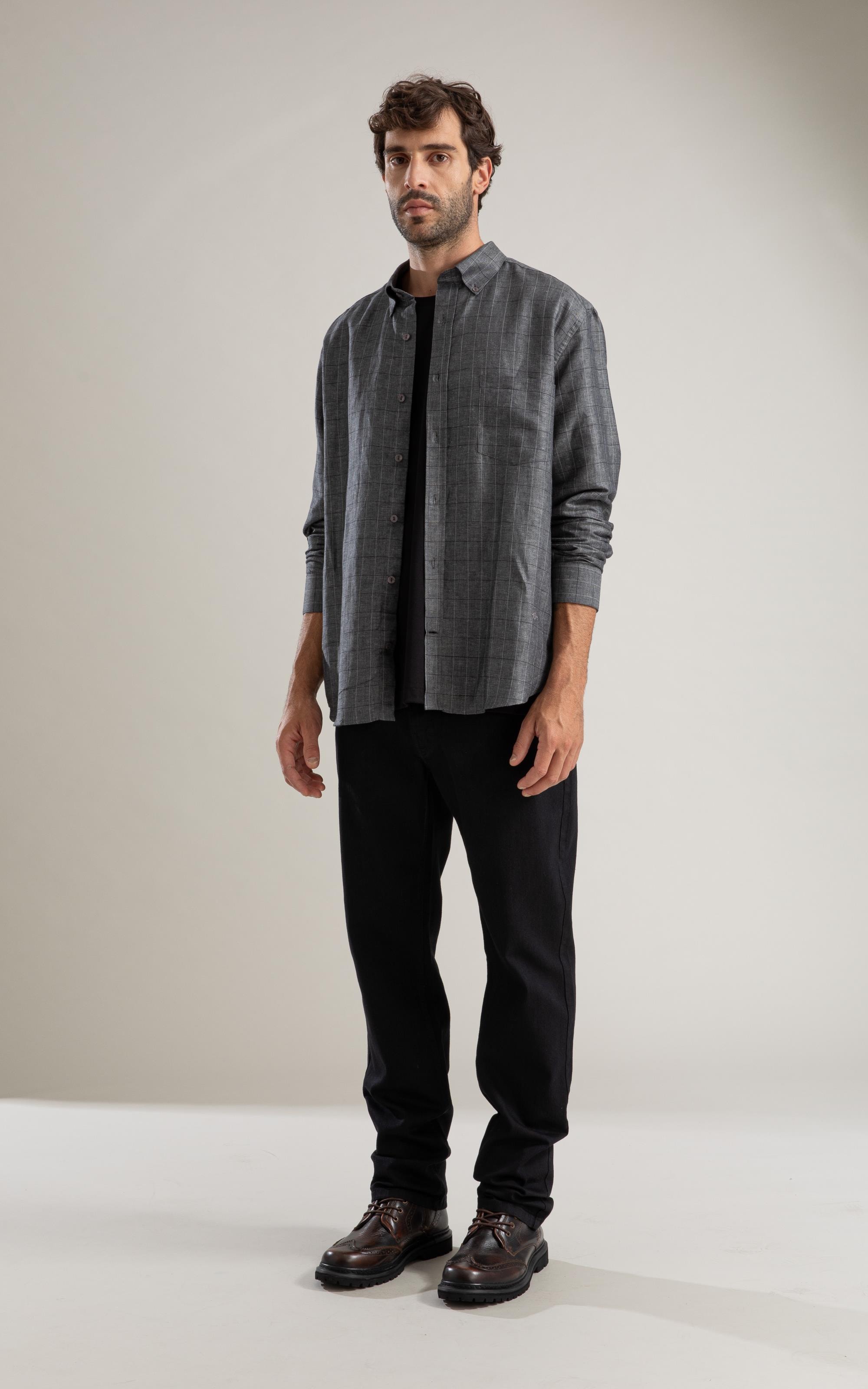 Calça First Black Custom Fit Five Pockets 2030-Lav.Black C/ Luva