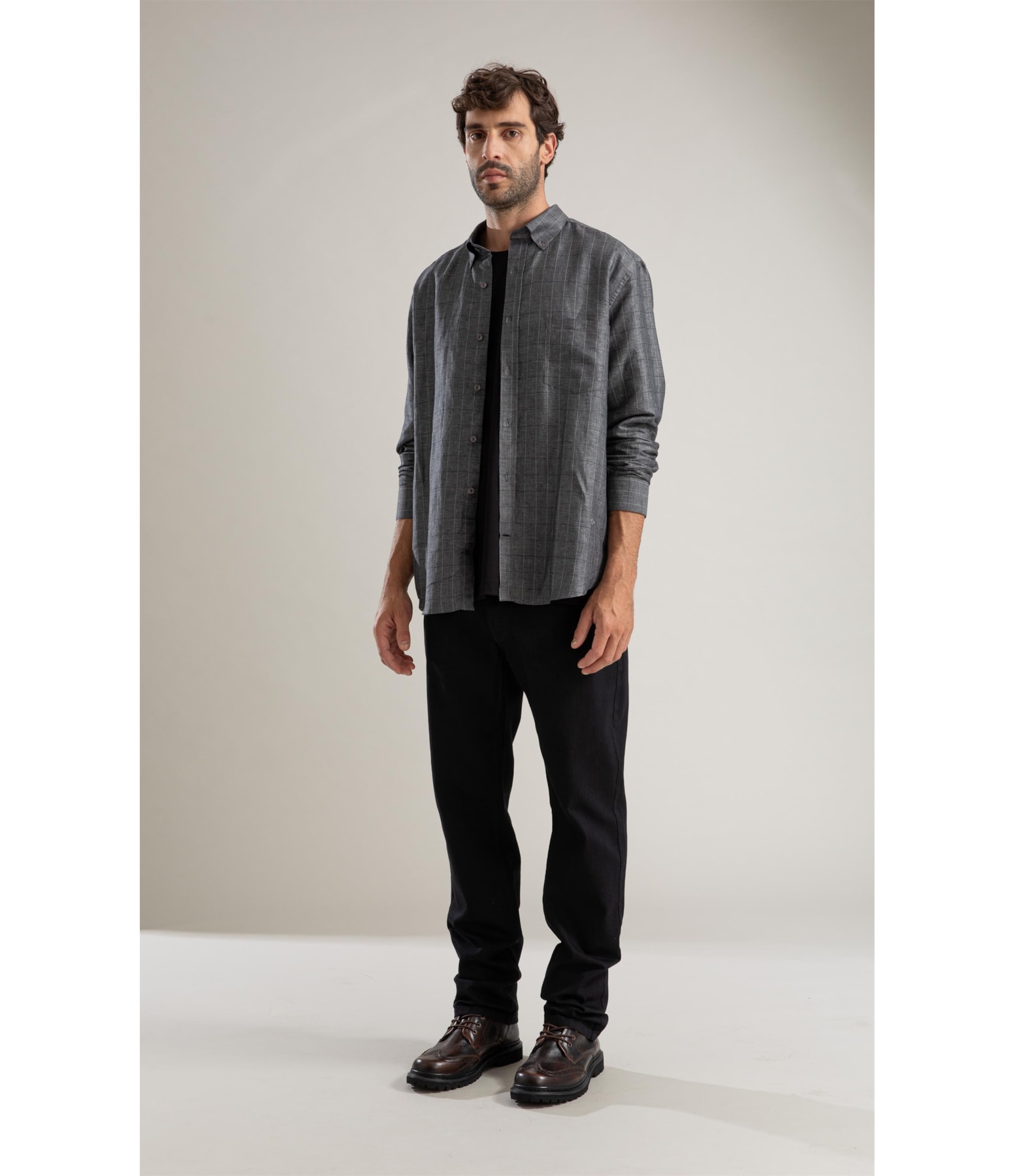 Calça First Black Custom Fit Five Pockets 2030-Lav.Black C/ Luva