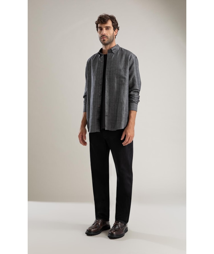 Calça First Black Custom Fit Five Pockets 2030-Lav.Black C/ Luva