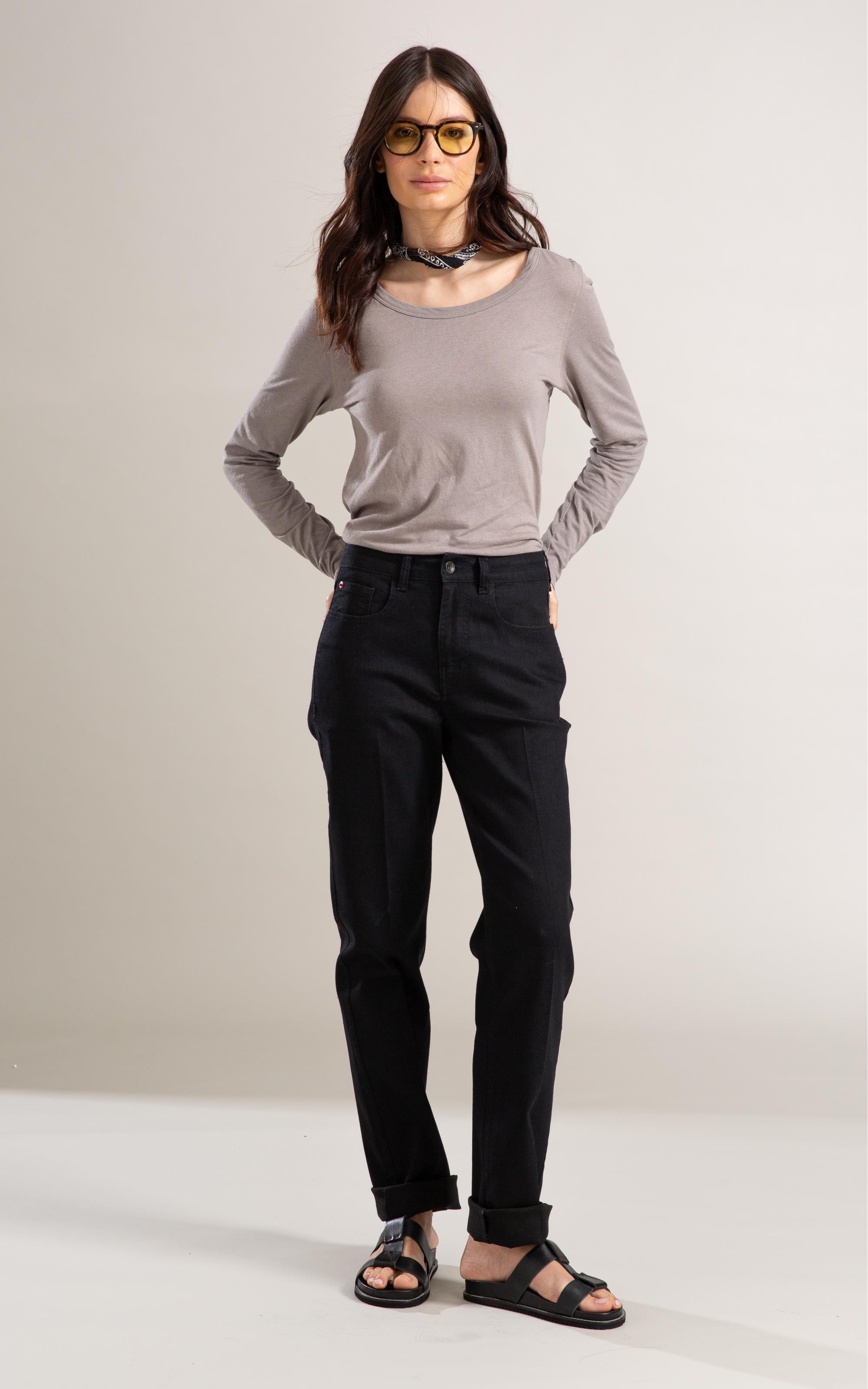 Calça First Black Reta Milena Lav. 35 Amaciado